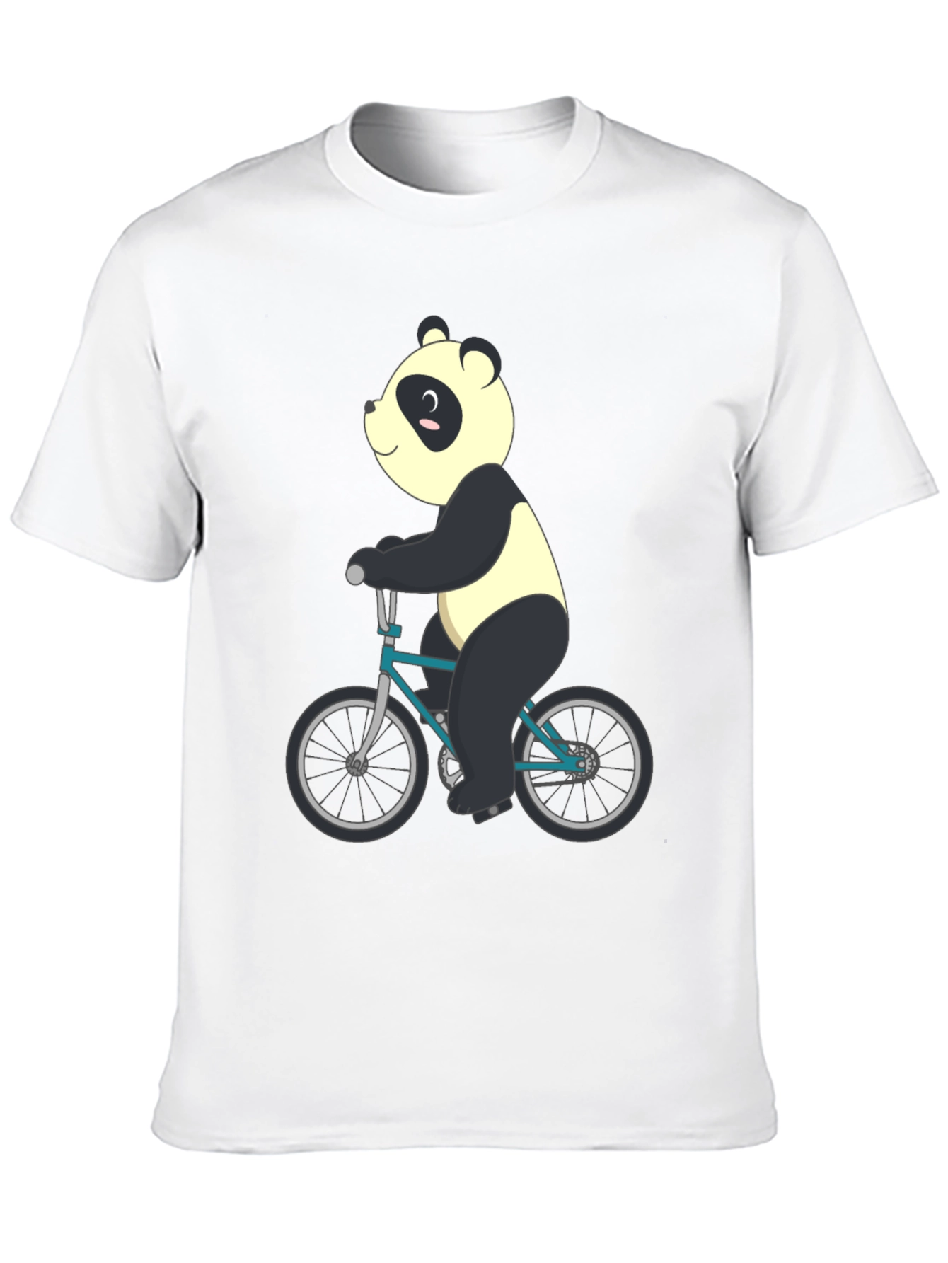 Panda on Bike Graphic Tee - Mens Black T-Shirt