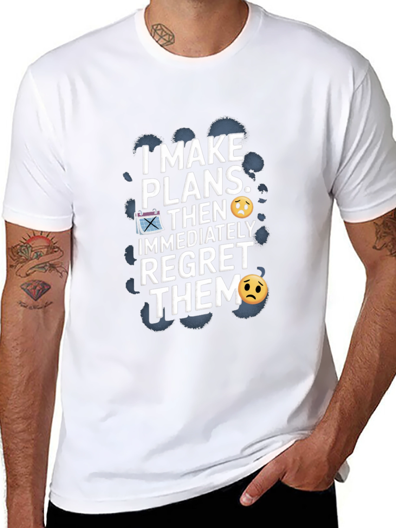 Regret Plans Funny Graphic T-Shirt