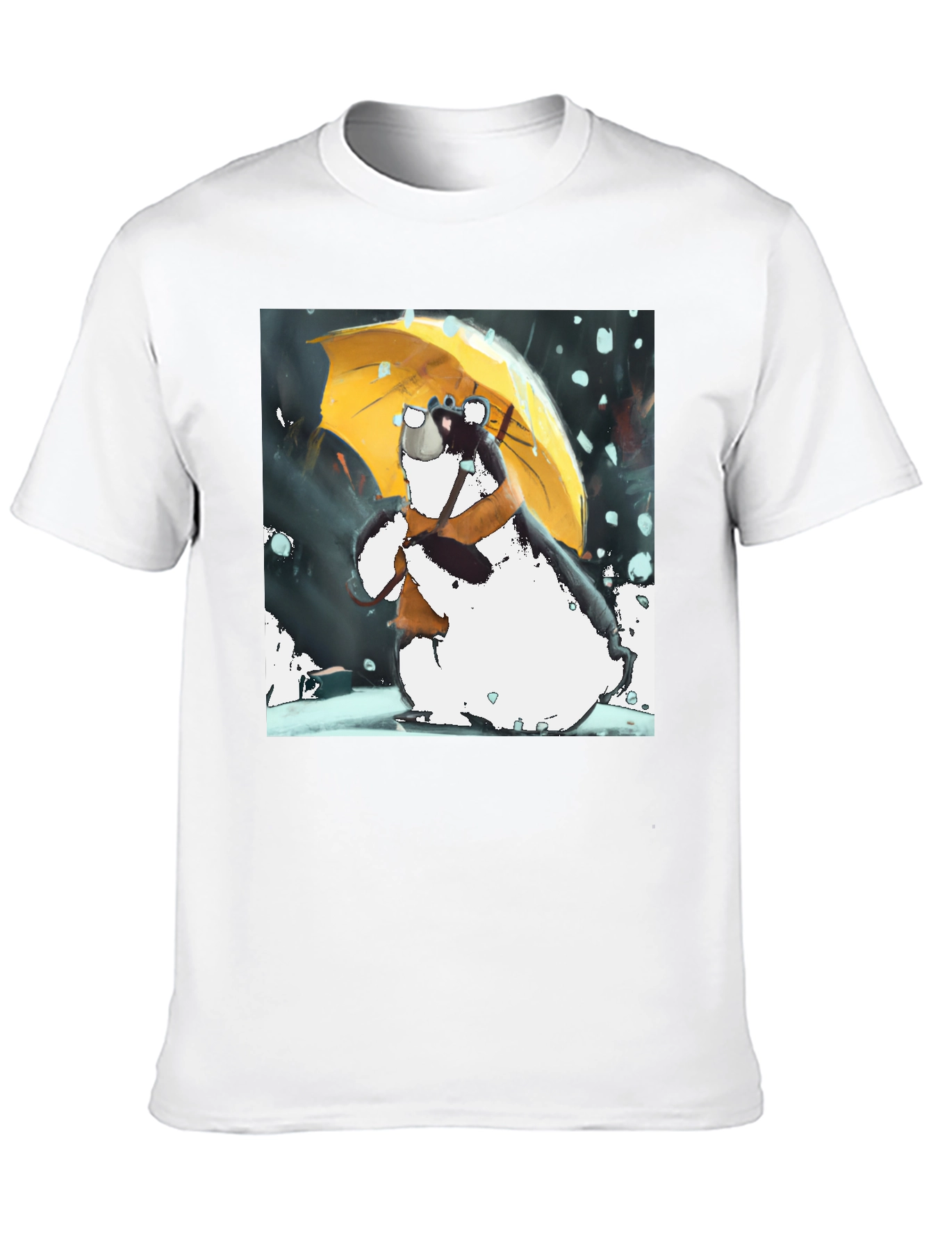 Whimsical Bear Umbrella Graphic T-Shirt
