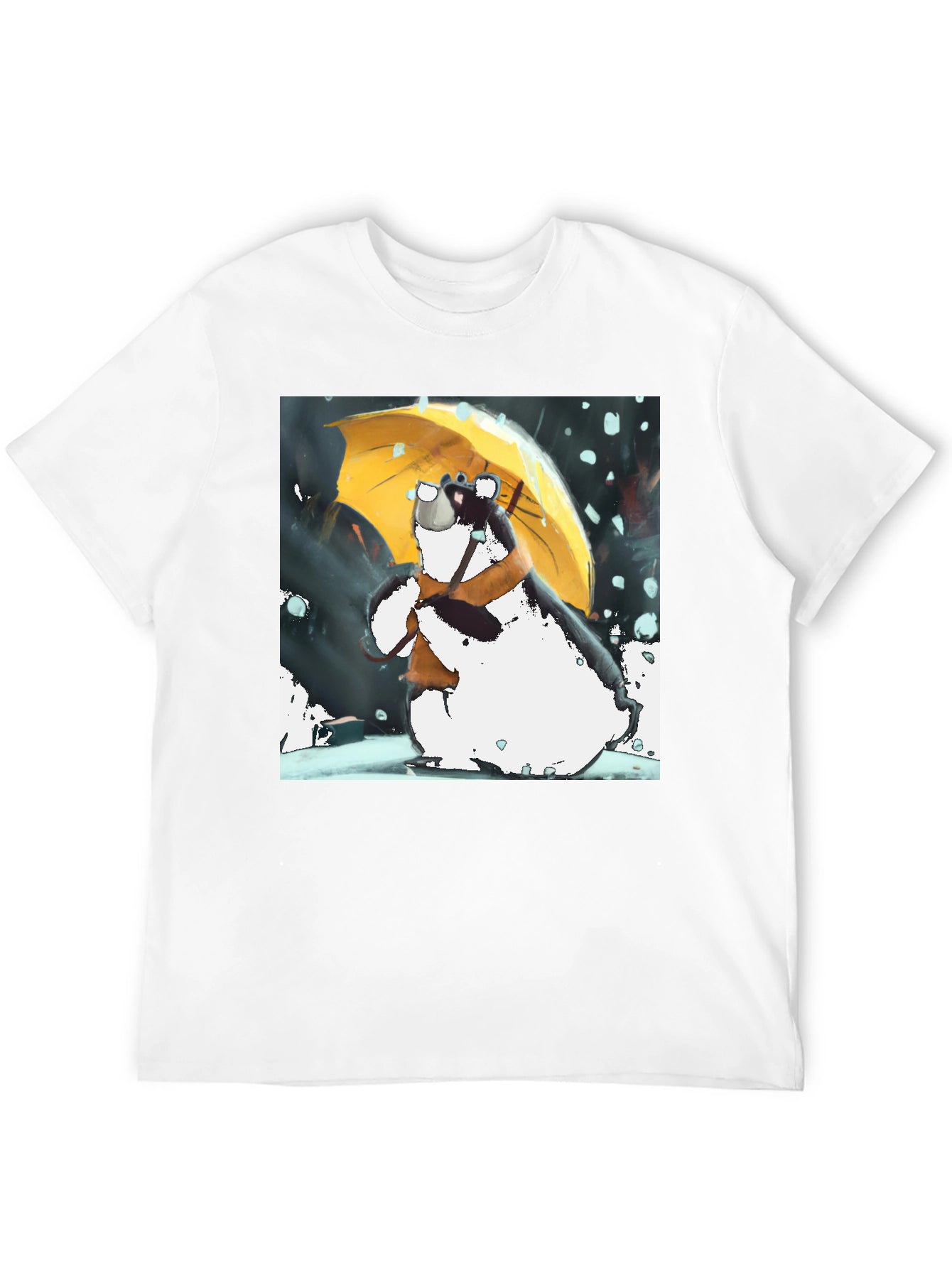 Whimsical Bear Umbrella Graphic T-Shirt