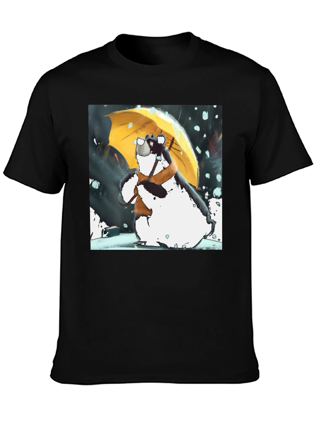 Whimsical Bear Umbrella Graphic T-Shirt