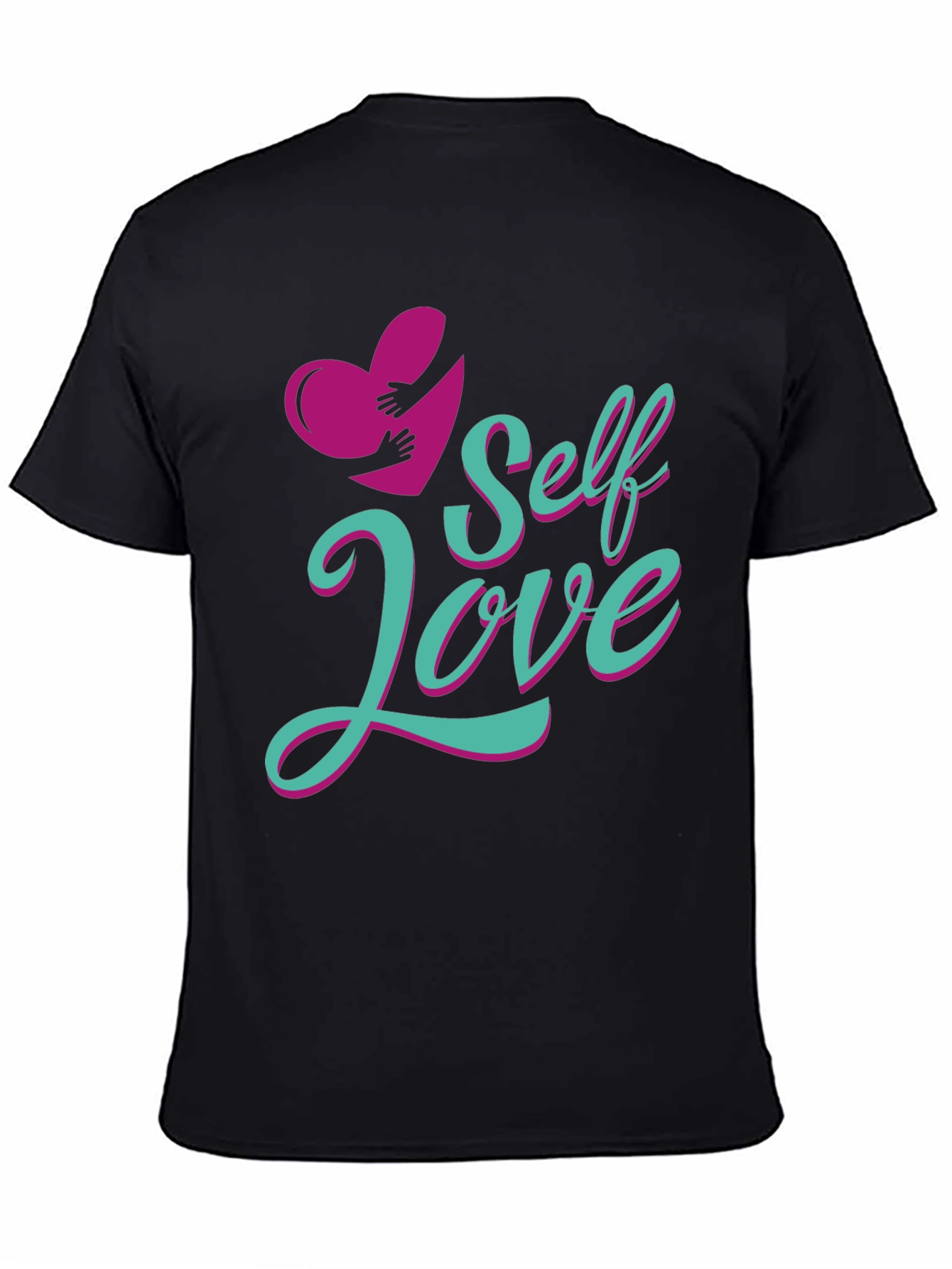 Self Love Heart Graphic Tee - Black Cotton T-Shirt