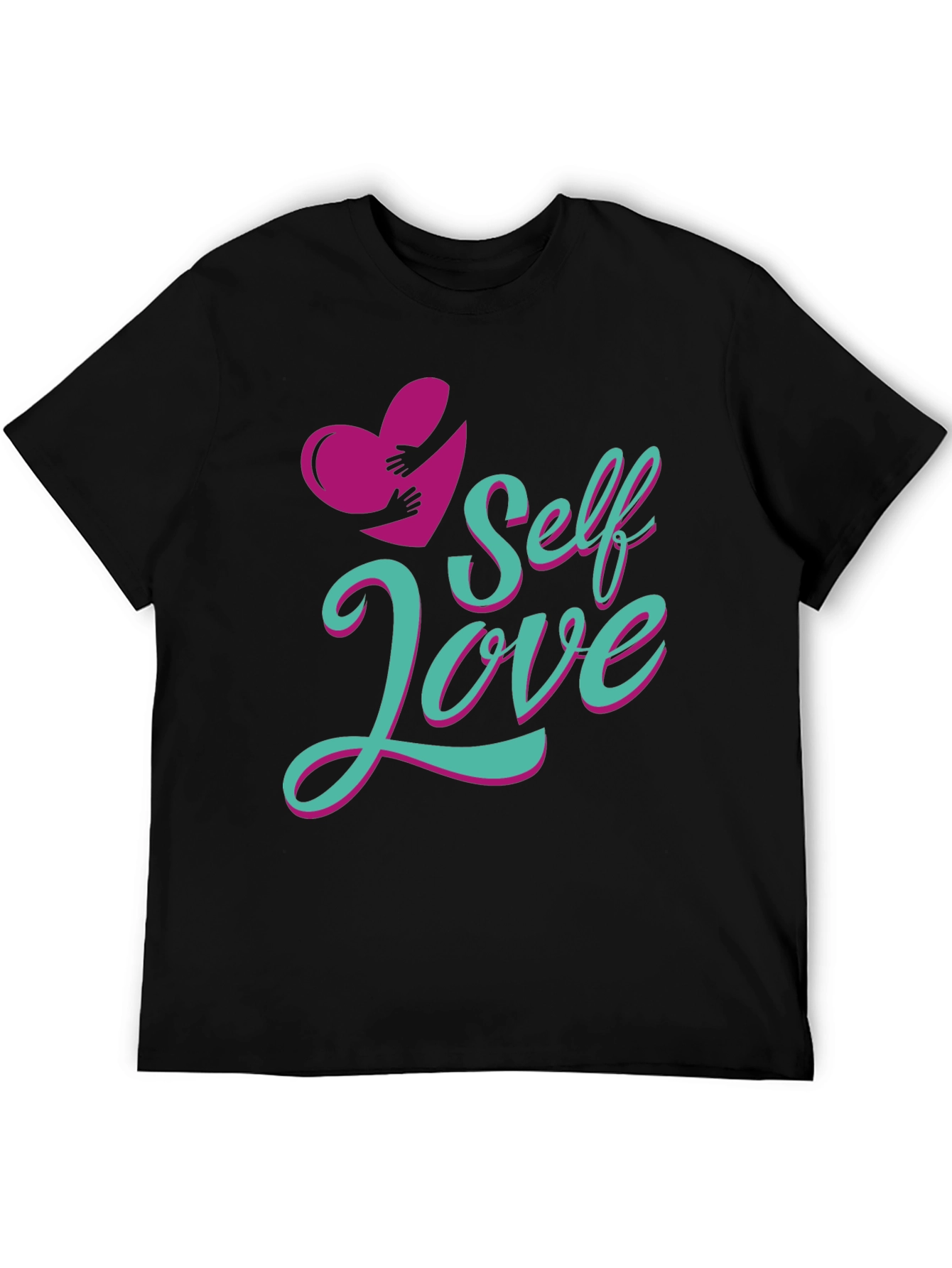 Self Love Heart Graphic Tee - Black Cotton T-Shirt