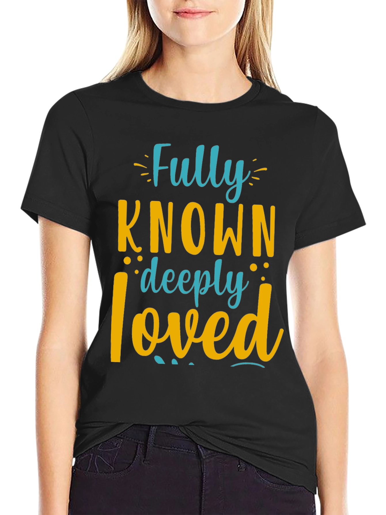 Fully Known Deeply Loved Graphic Tee - Black