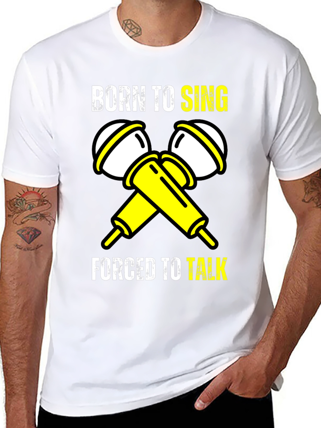 Born to Sing Black Graphic T-Shirt