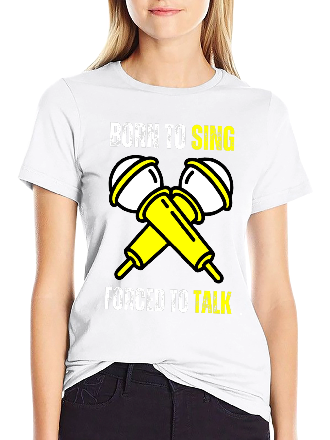 Born to Sing Black Graphic T-Shirt