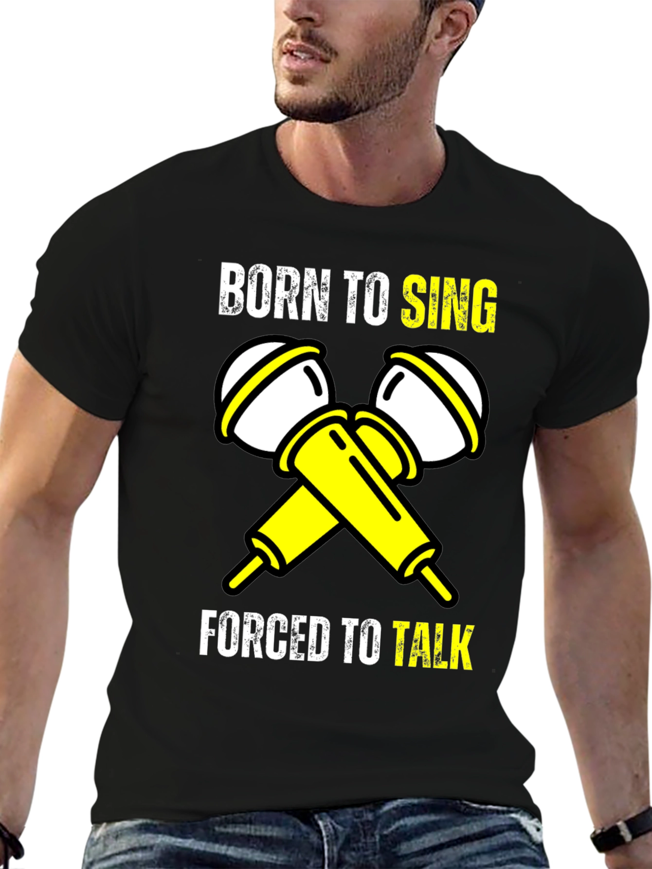 Born to Sing Black Graphic T-Shirt