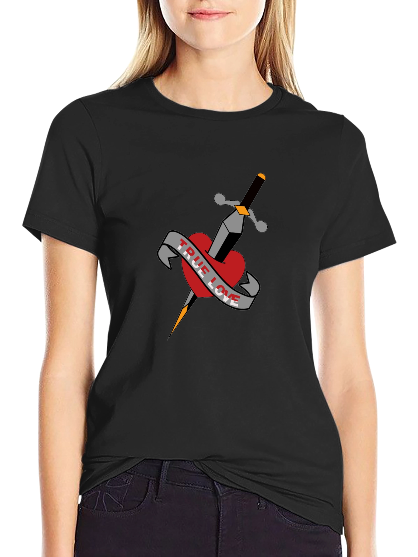 True Love Dagger Heart Graphic Tee