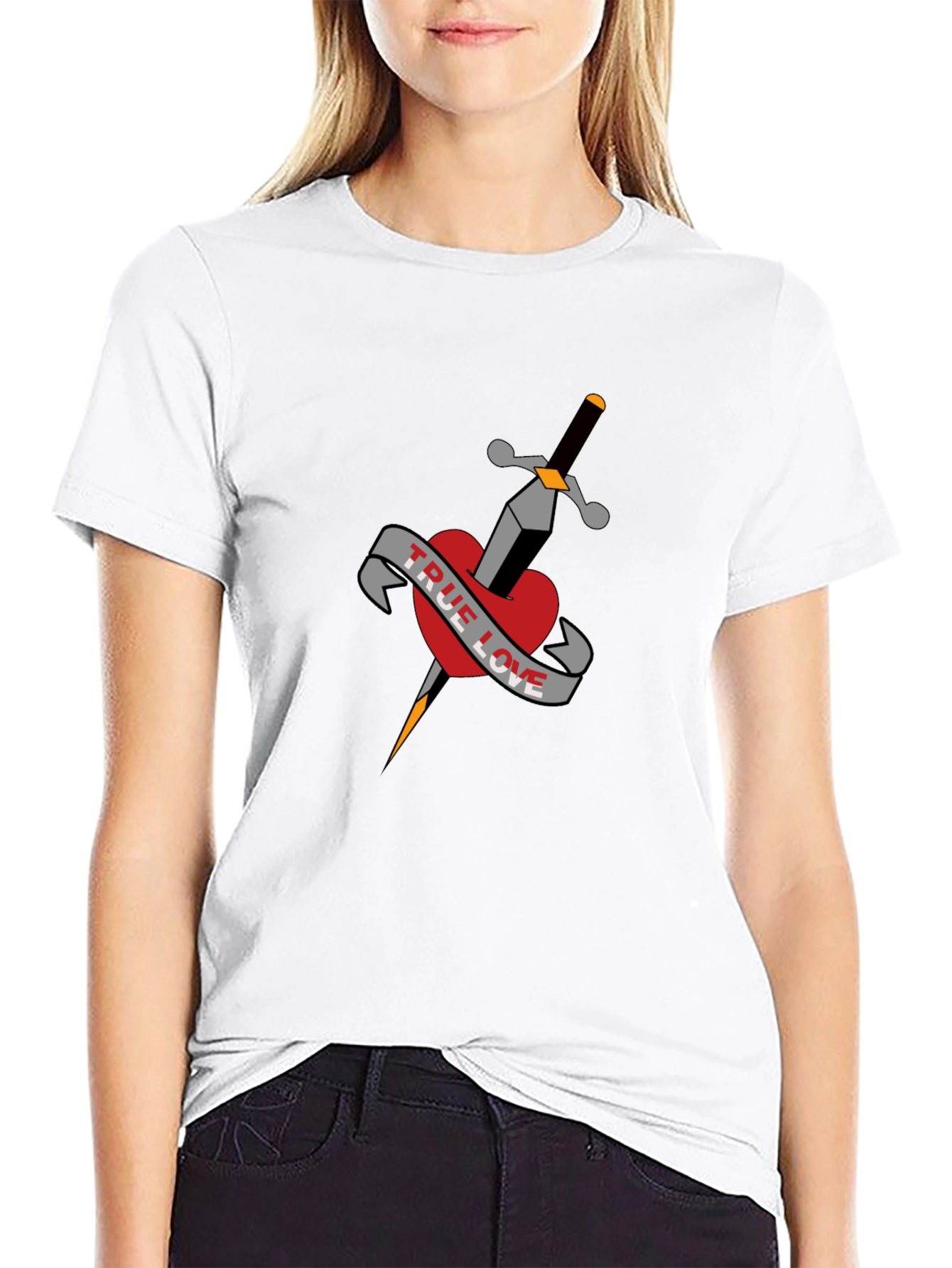 True Love Dagger Heart Graphic Tee