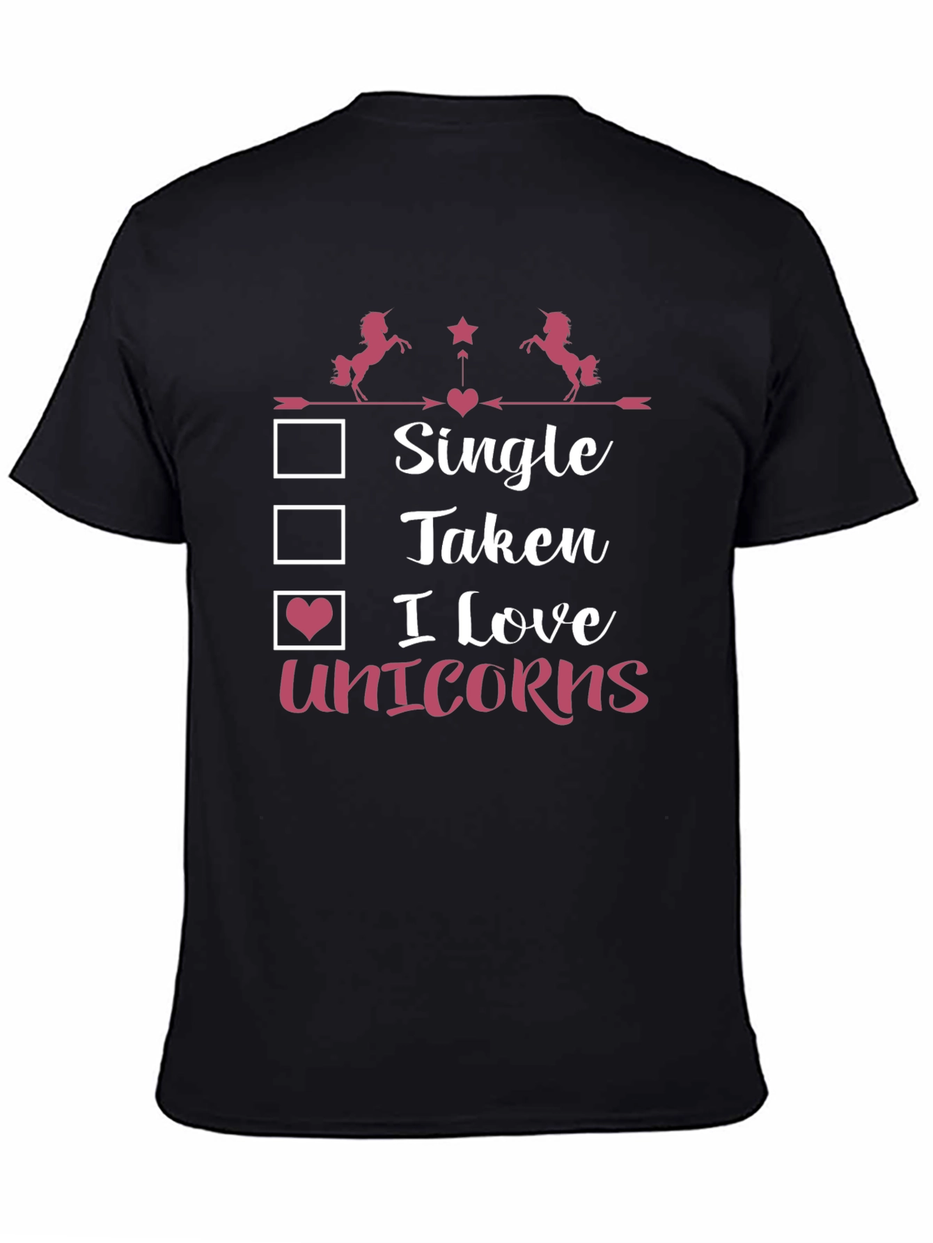 I Love Unicorns Black T-Shirt