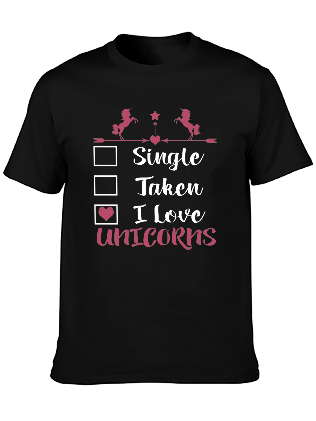 I Love Unicorns Black T-Shirt