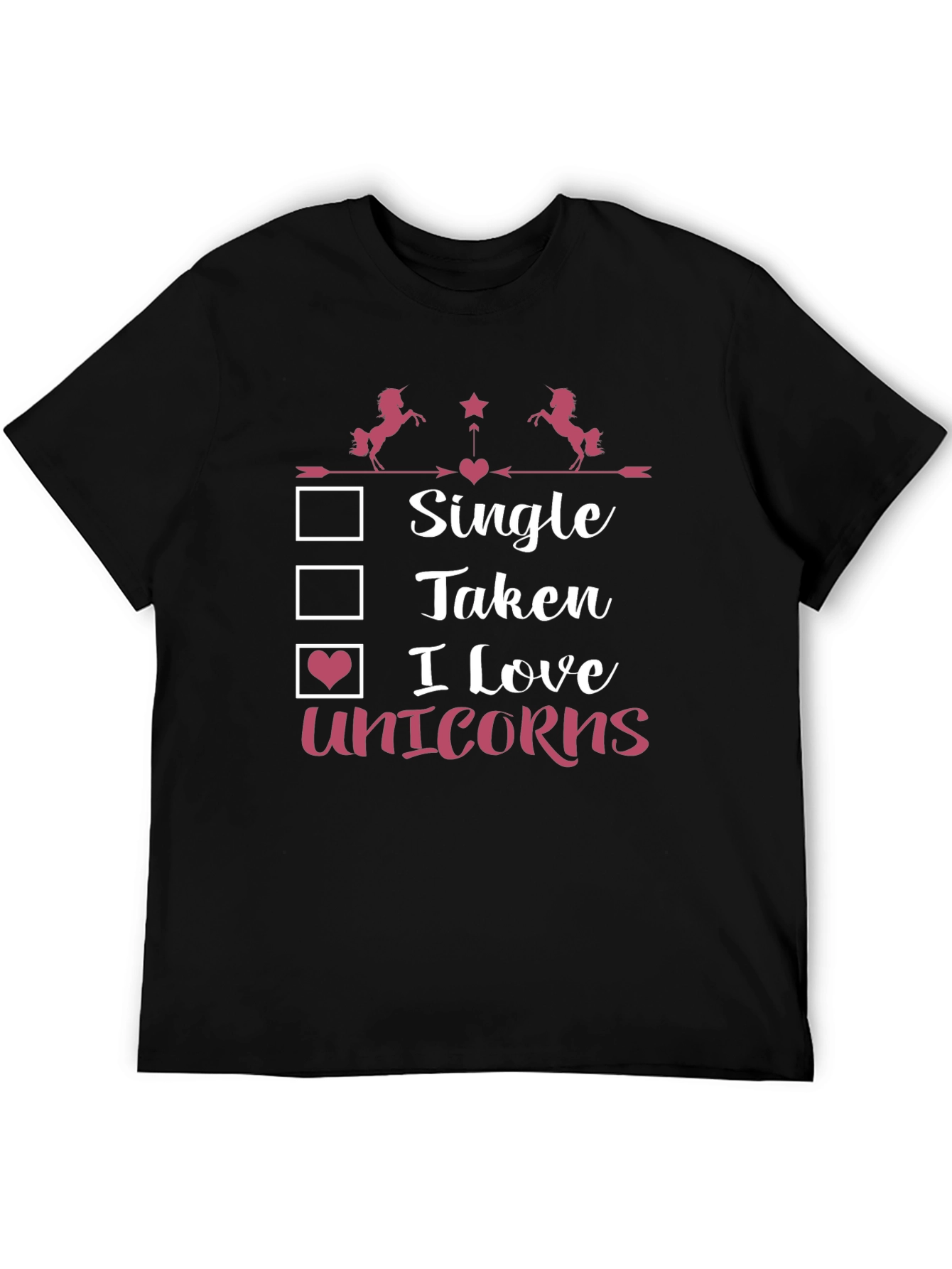 I Love Unicorns Black T-Shirt