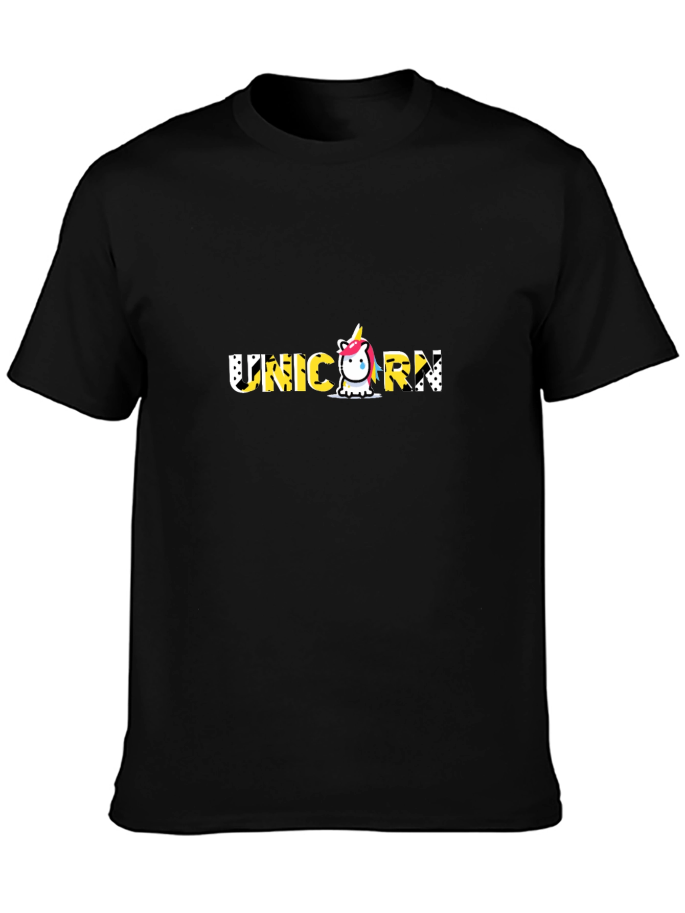 Unicorn Graphic Black T-Shirt