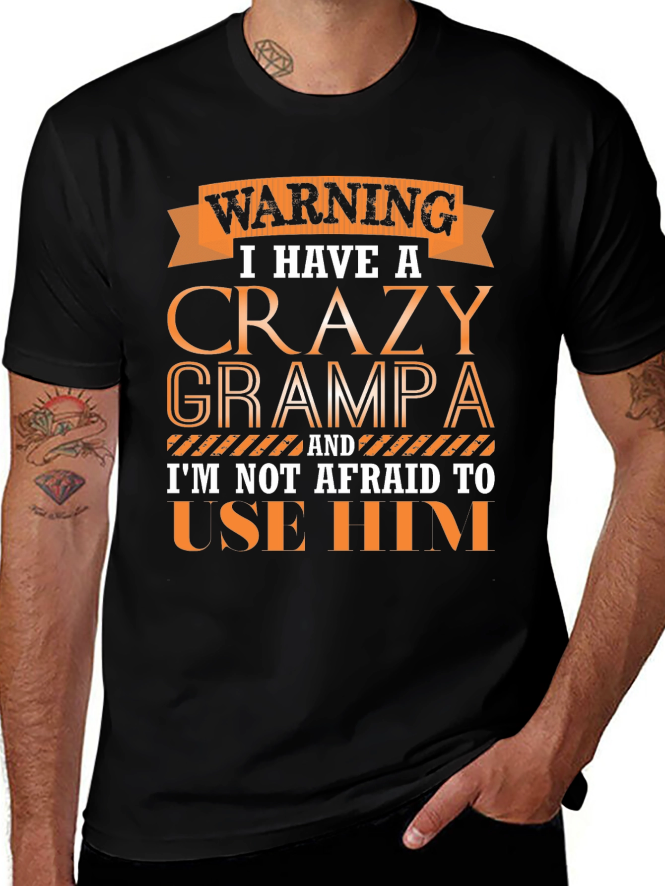 Warning Crazy Grampa T-Shirt Novelty Gift