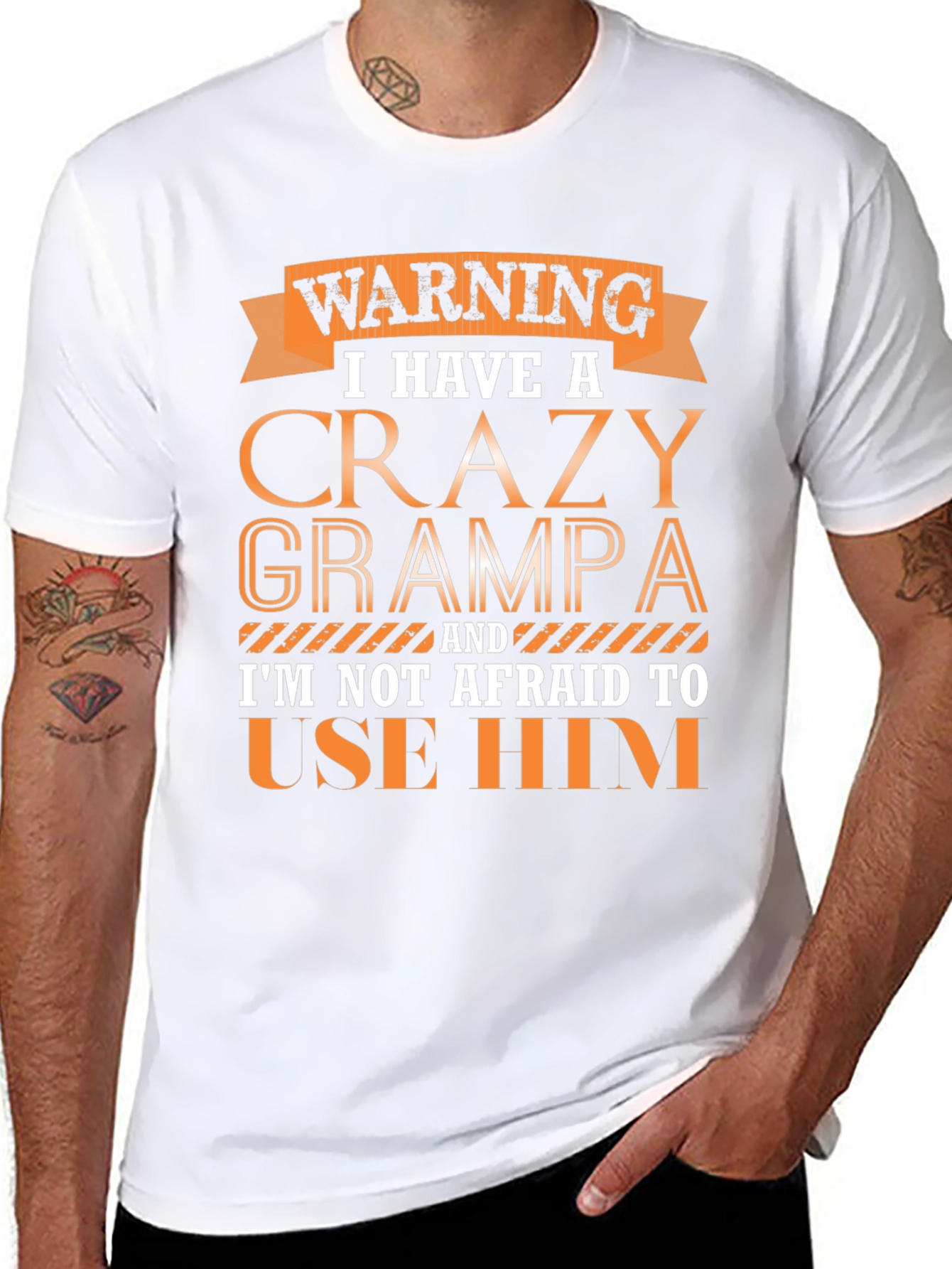 Warning Crazy Grampa T-Shirt Novelty Gift