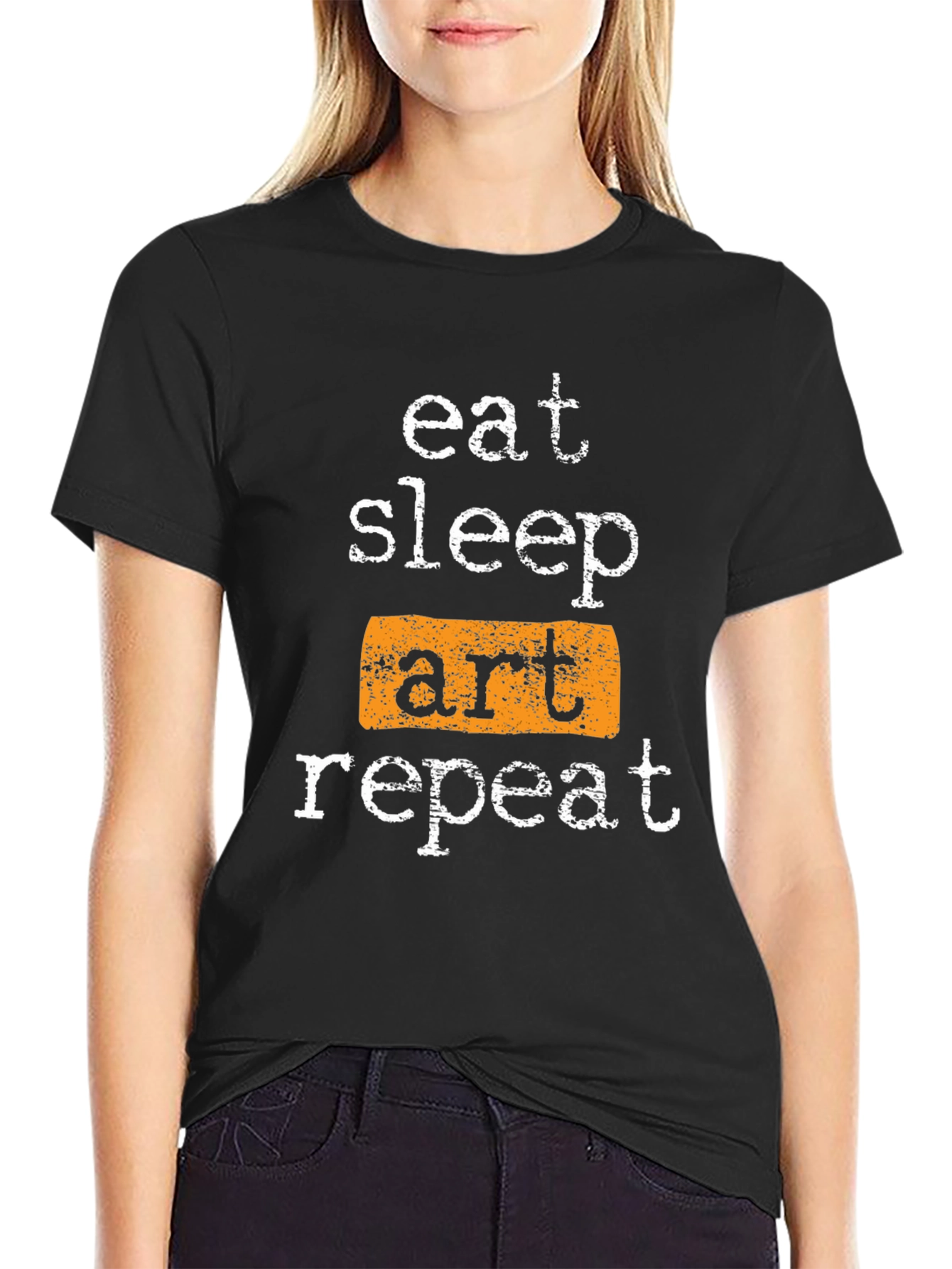 Eat Sleep Art Repeat Black T-Shirt