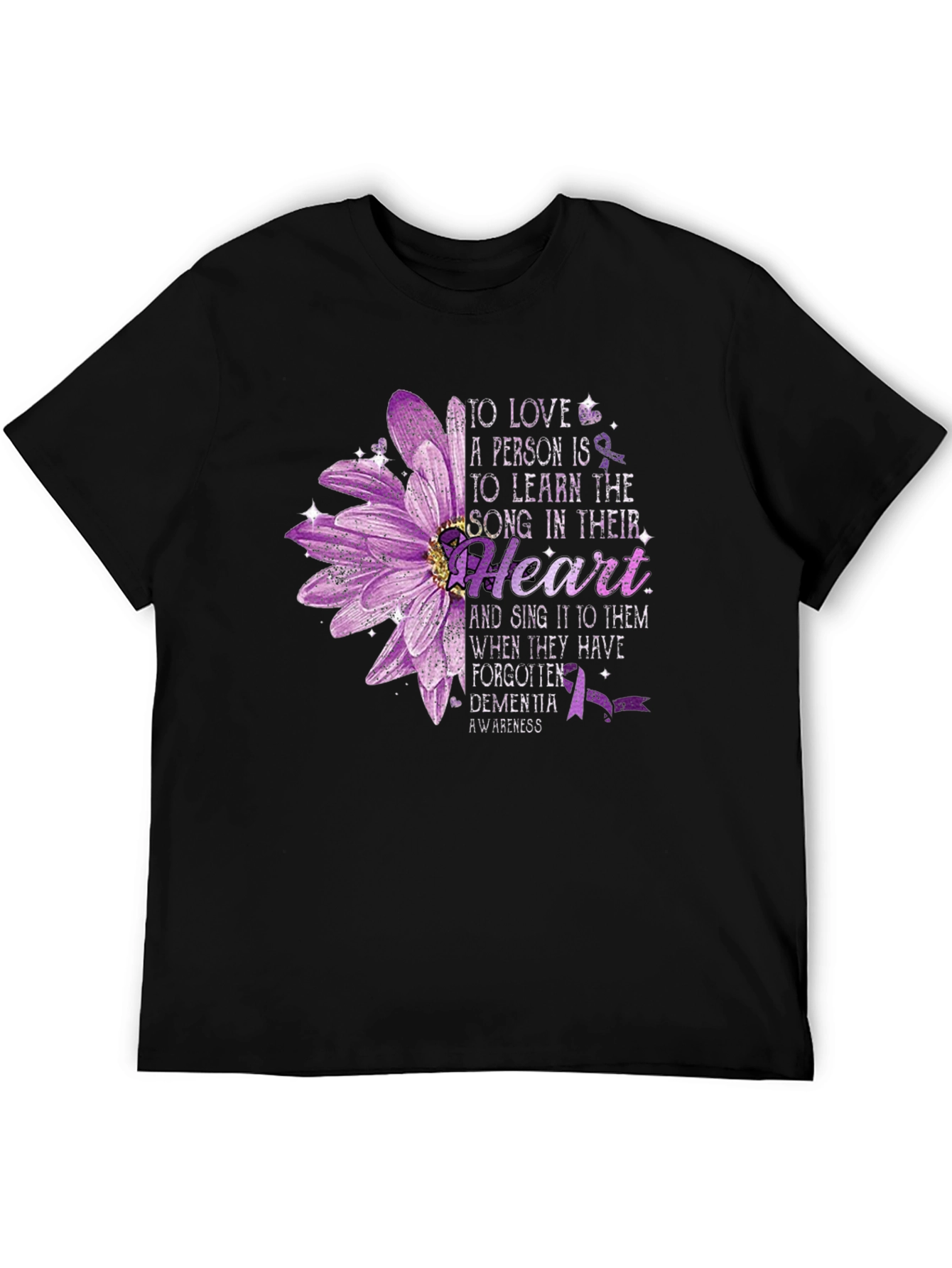 Dementia Awareness Flower Heart T-Shirt
