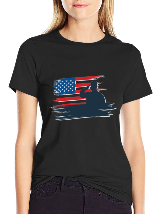 Patriotic Soldier Salute Graphic Tee