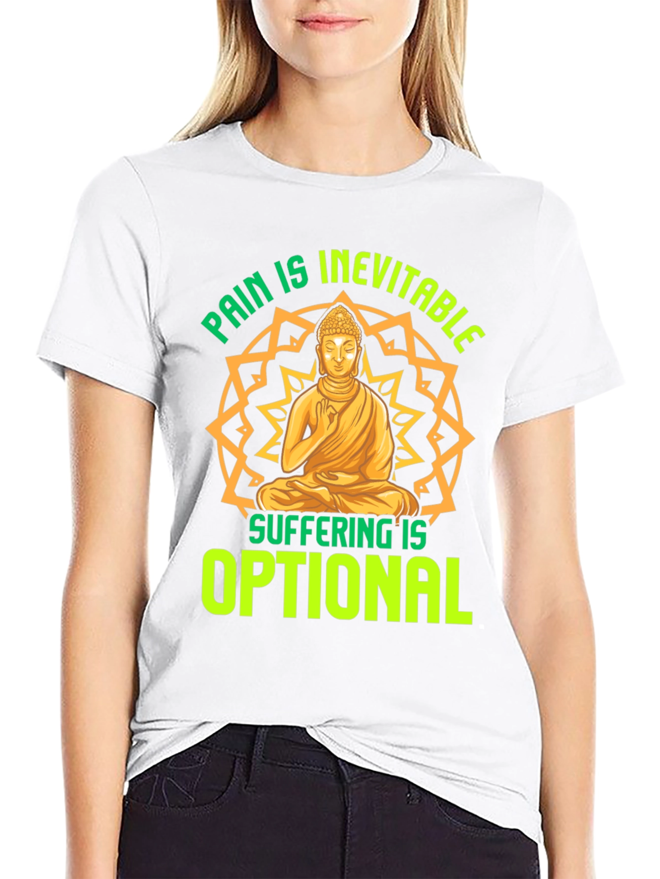 Pain is Inevitable Buddha T-Shirt