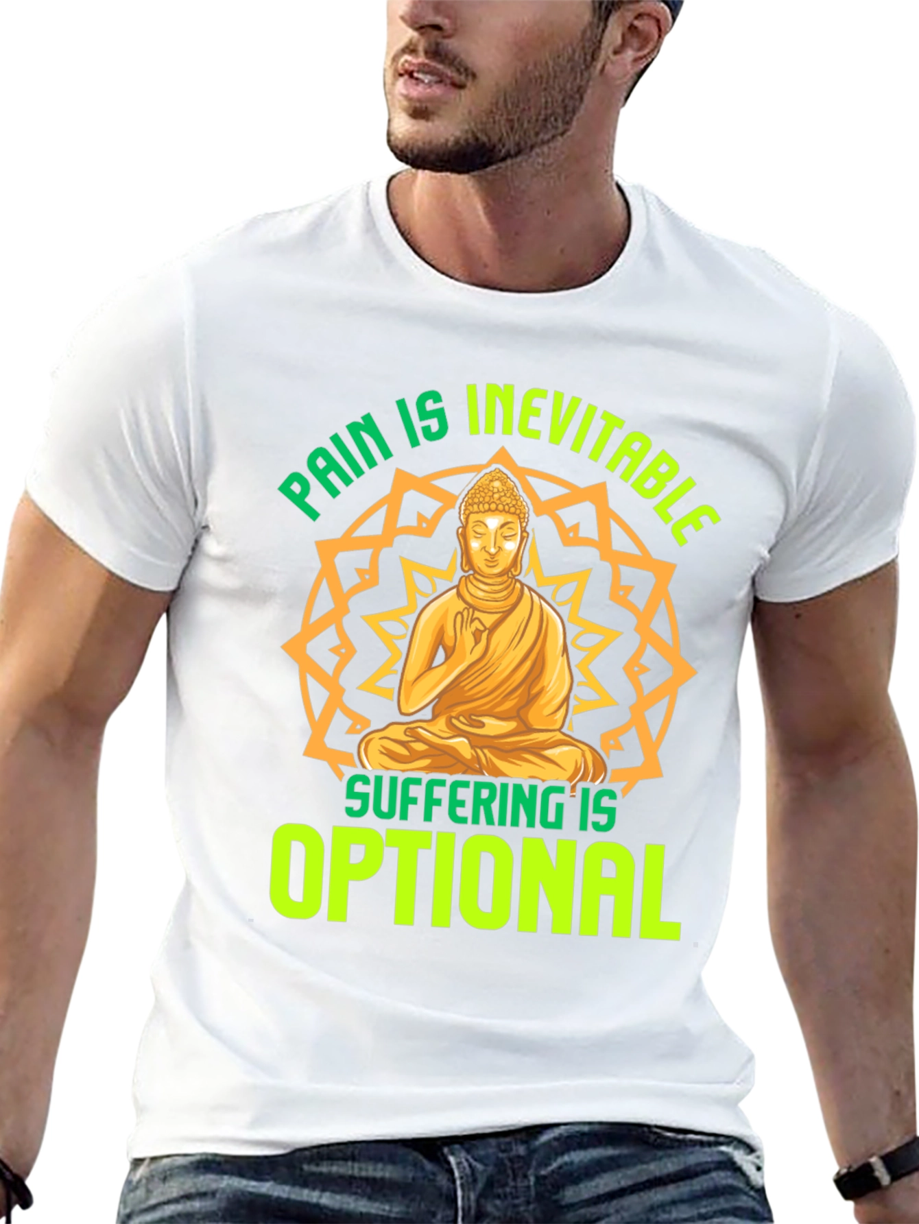 Pain is Inevitable Buddha T-Shirt