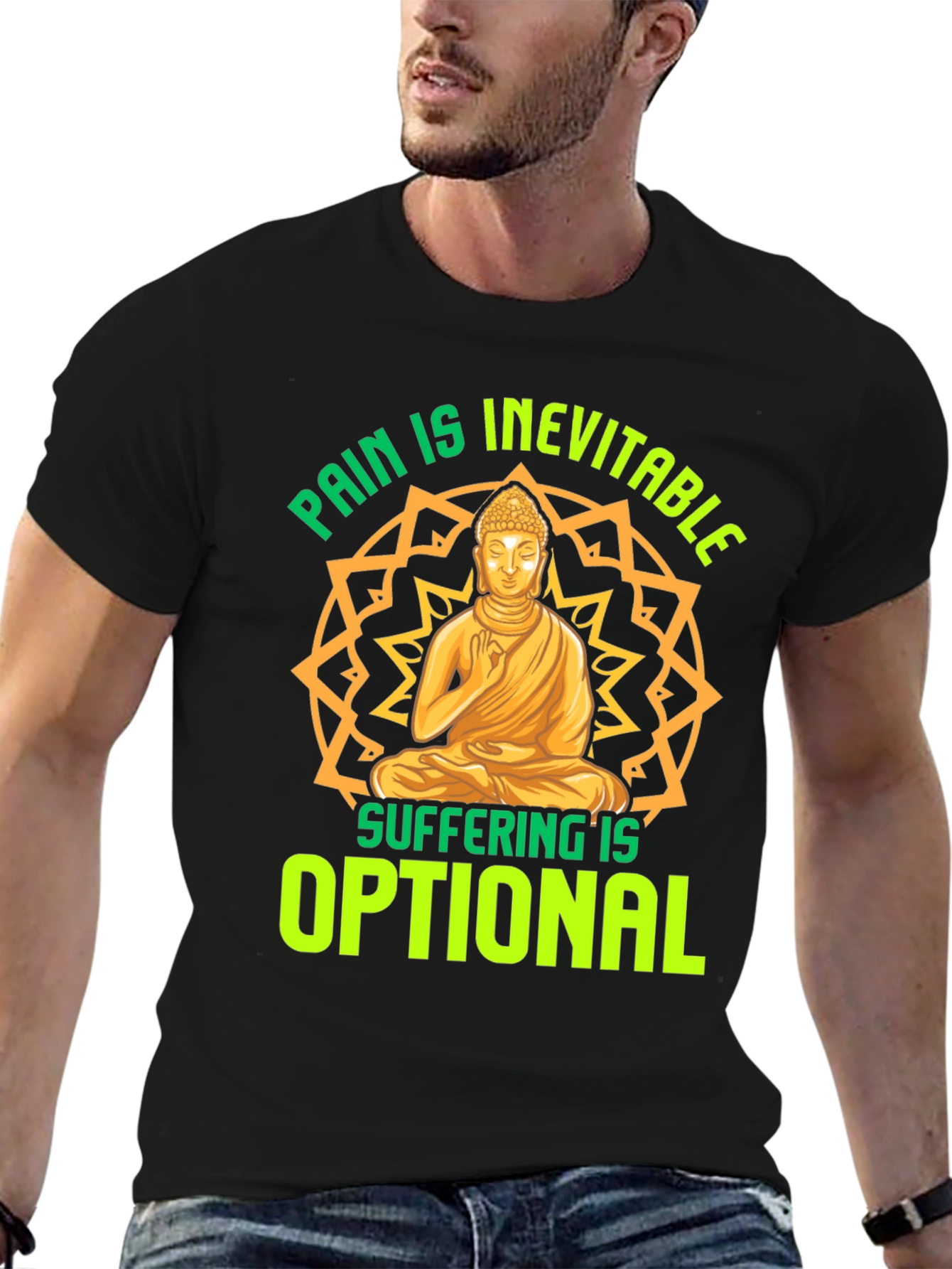 Pain is Inevitable Buddha T-Shirt