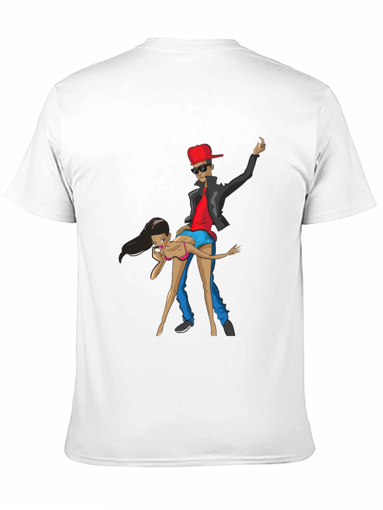 Cartoon Graphic Black Crew Neck T-Shirt