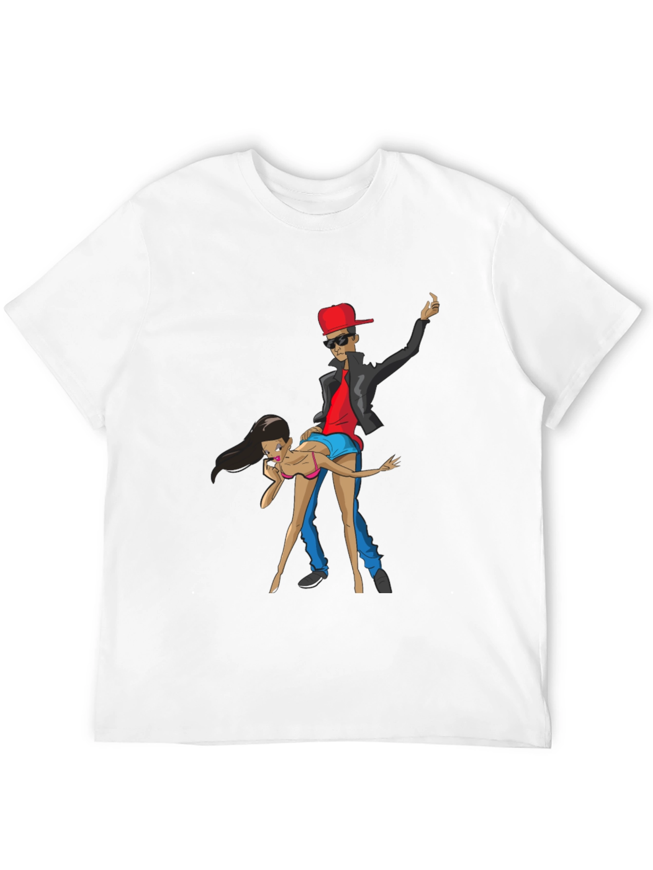 Cartoon Graphic Black Crew Neck T-Shirt