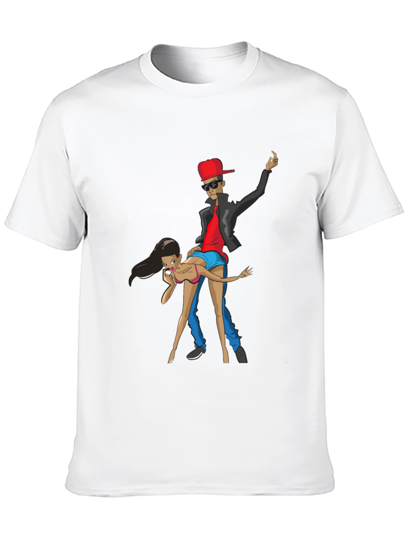 Cartoon Graphic Black Crew Neck T-Shirt