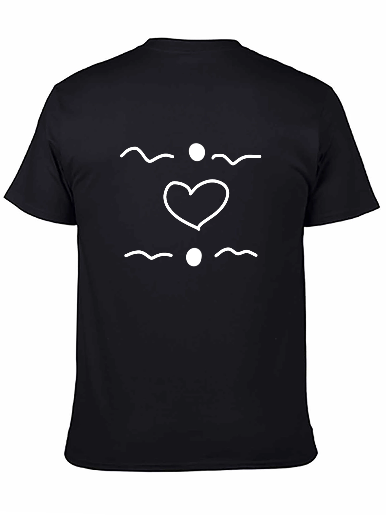 Heart & Waves Black T-Shirt