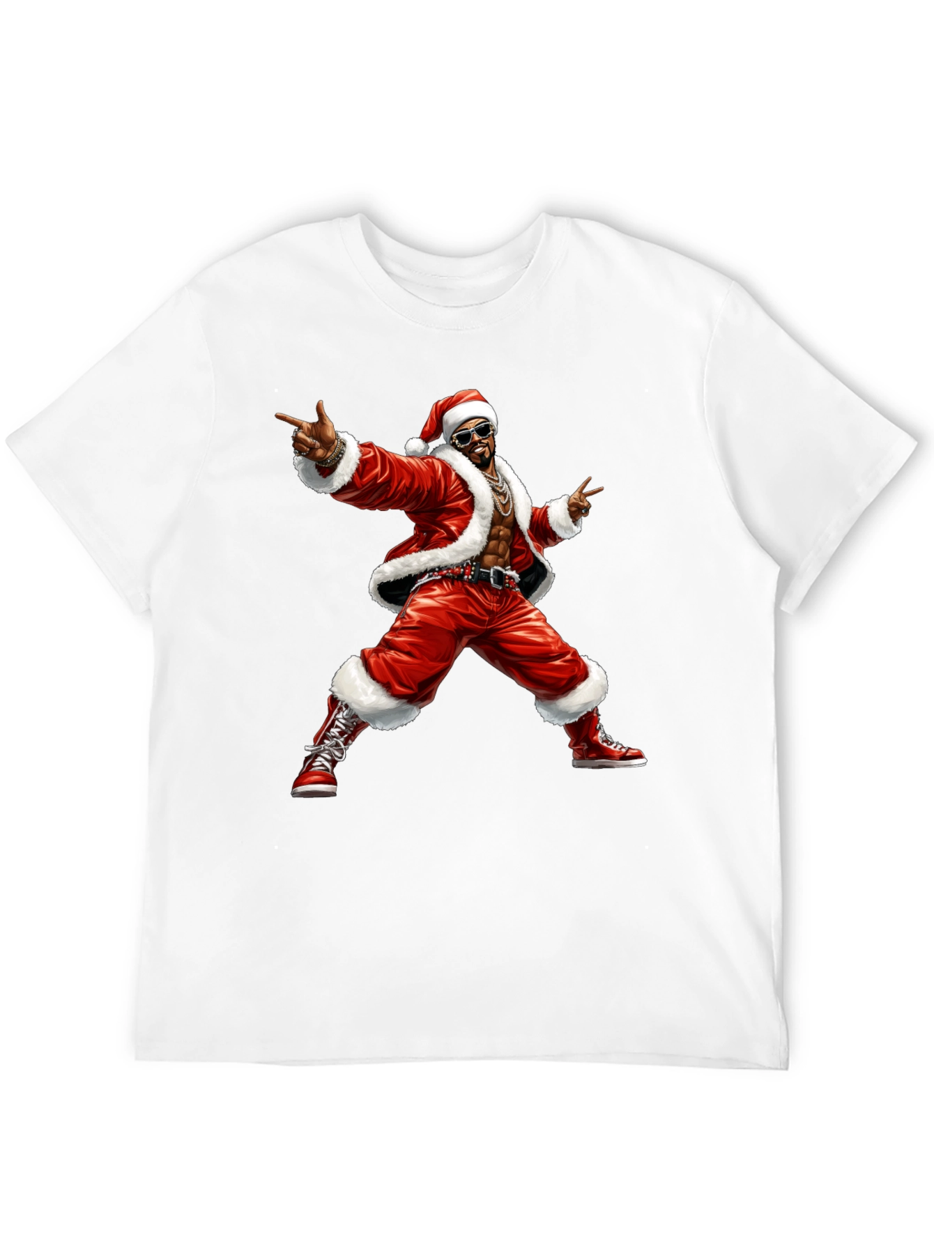 Cool Santa Graphic T-Shirt - Black