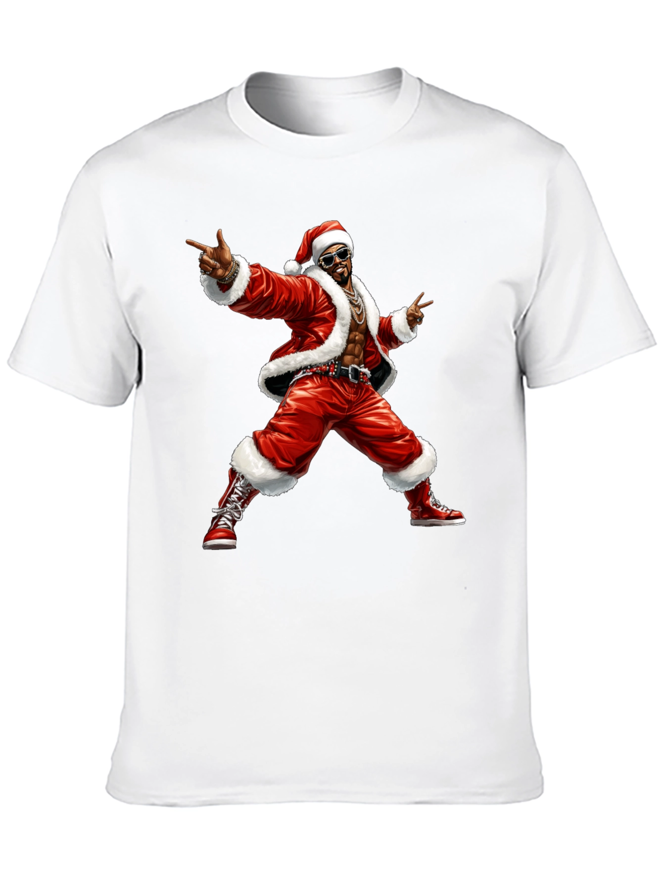 Cool Santa Graphic T-Shirt - Black