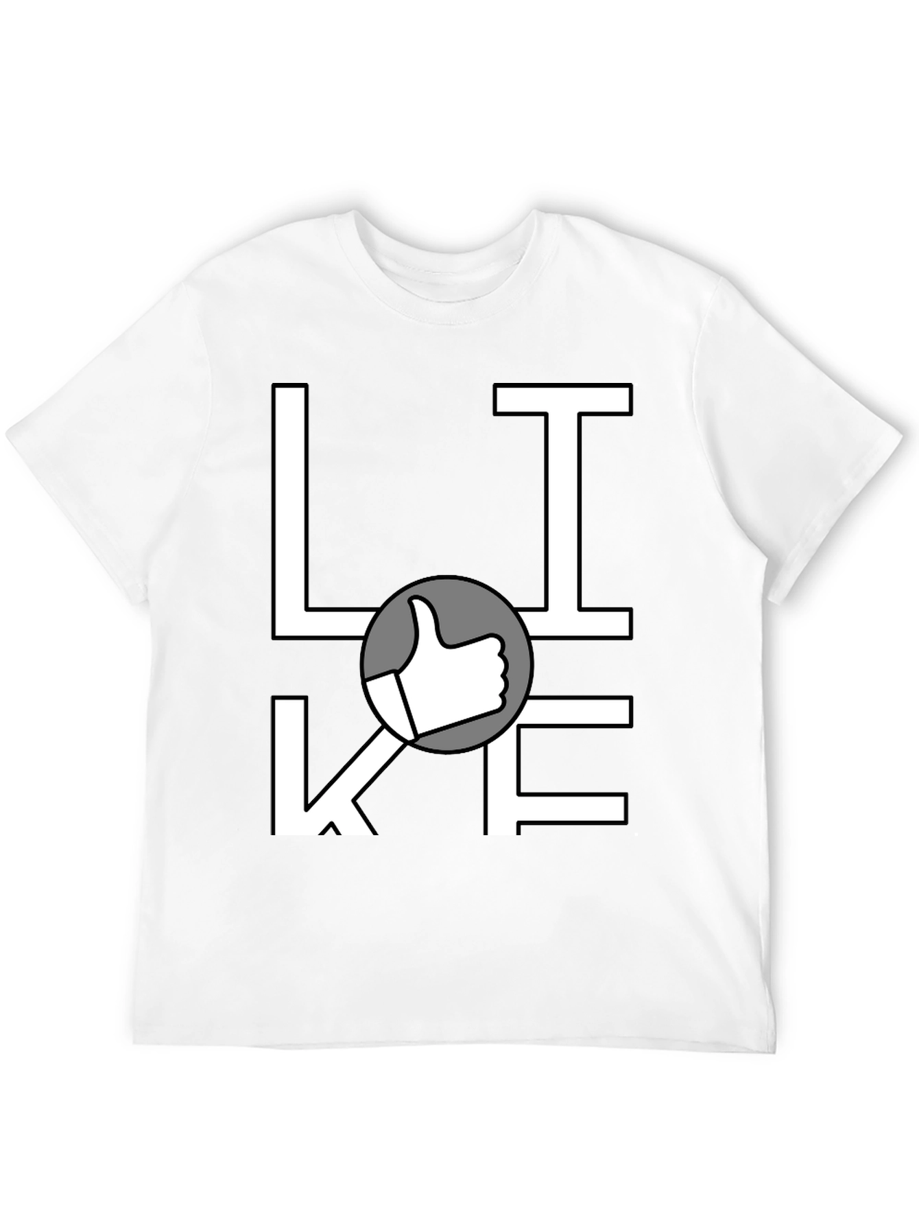 Like Graphic Print T-Shirt - Casual Black Tee