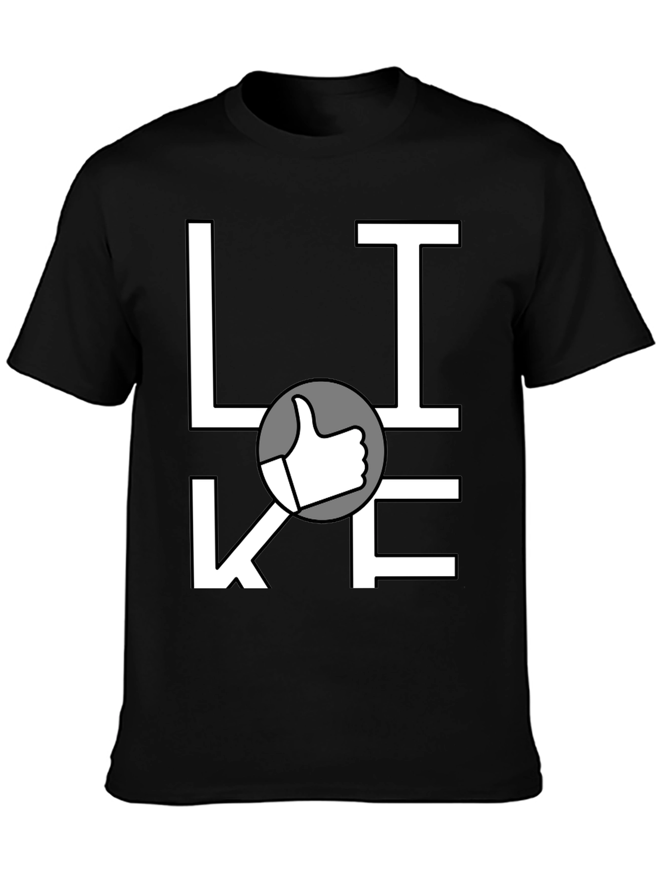 Like Graphic Print T-Shirt - Casual Black Tee