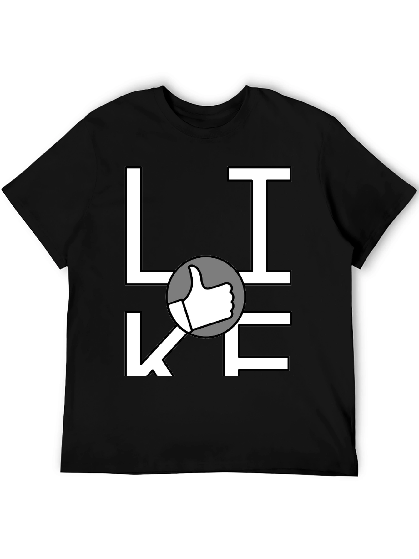 Like Graphic Print T-Shirt - Casual Black Tee