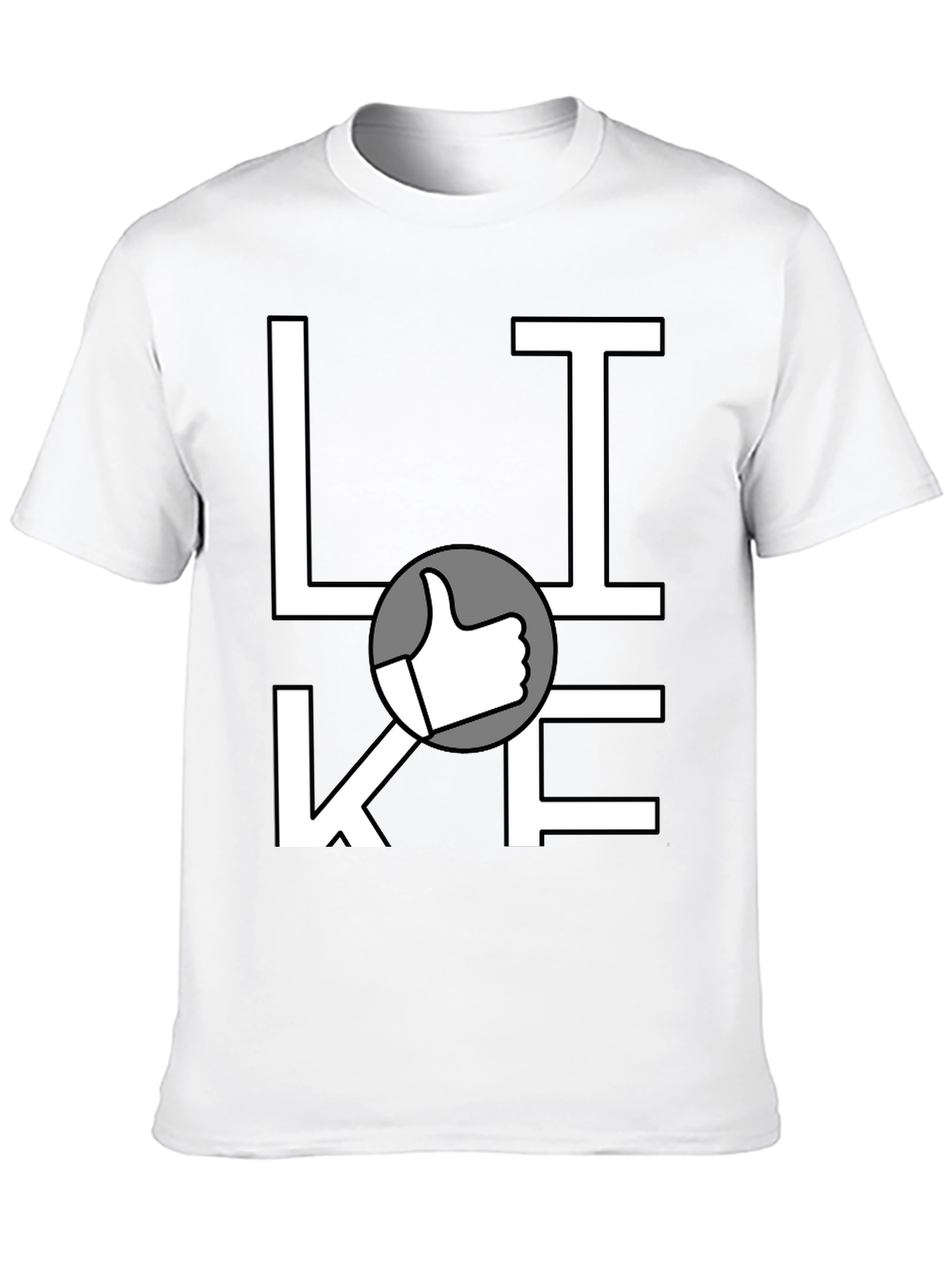 Like Graphic Print T-Shirt - Casual Black Tee