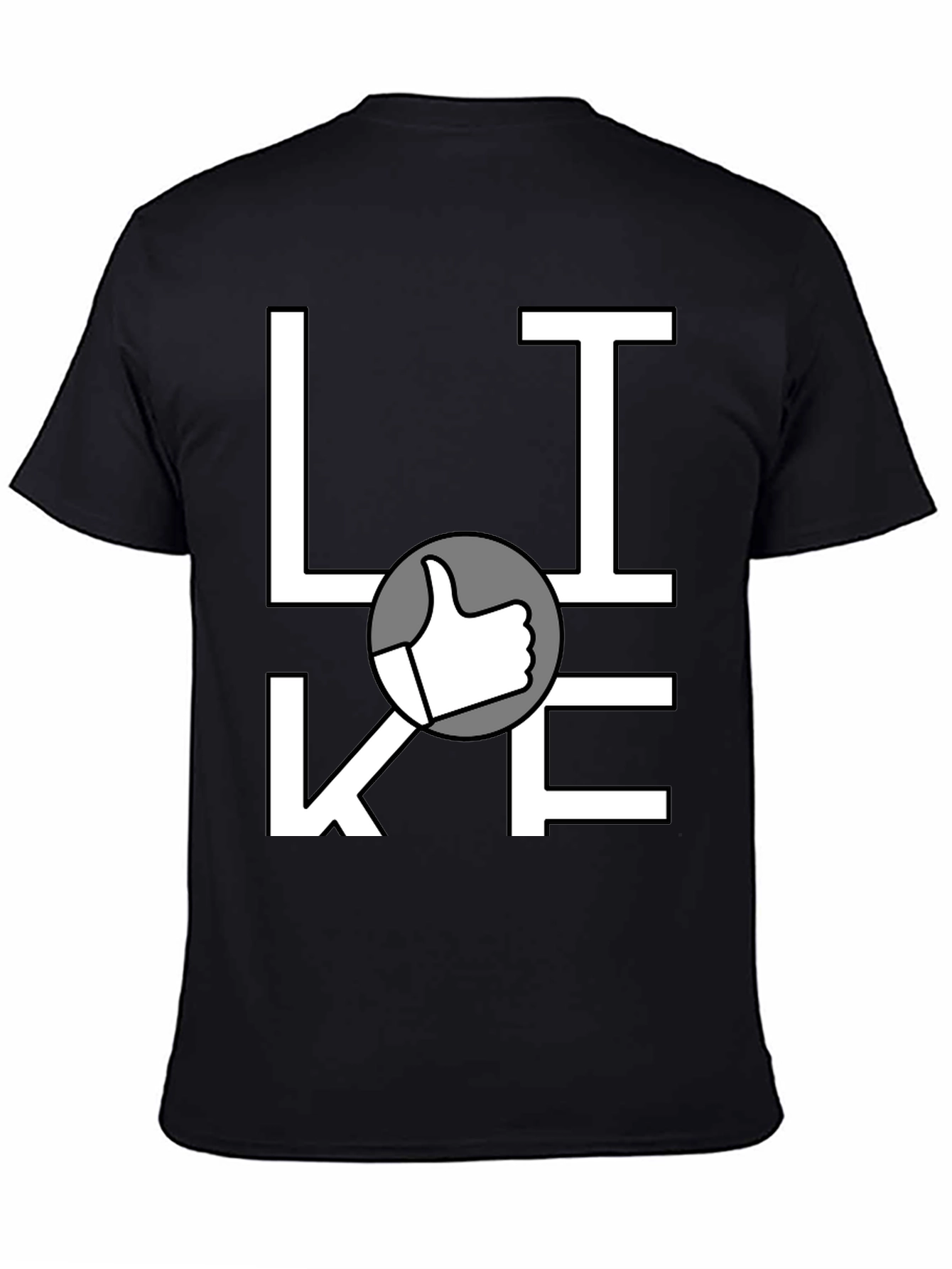 Like Graphic Print T-Shirt - Casual Black Tee