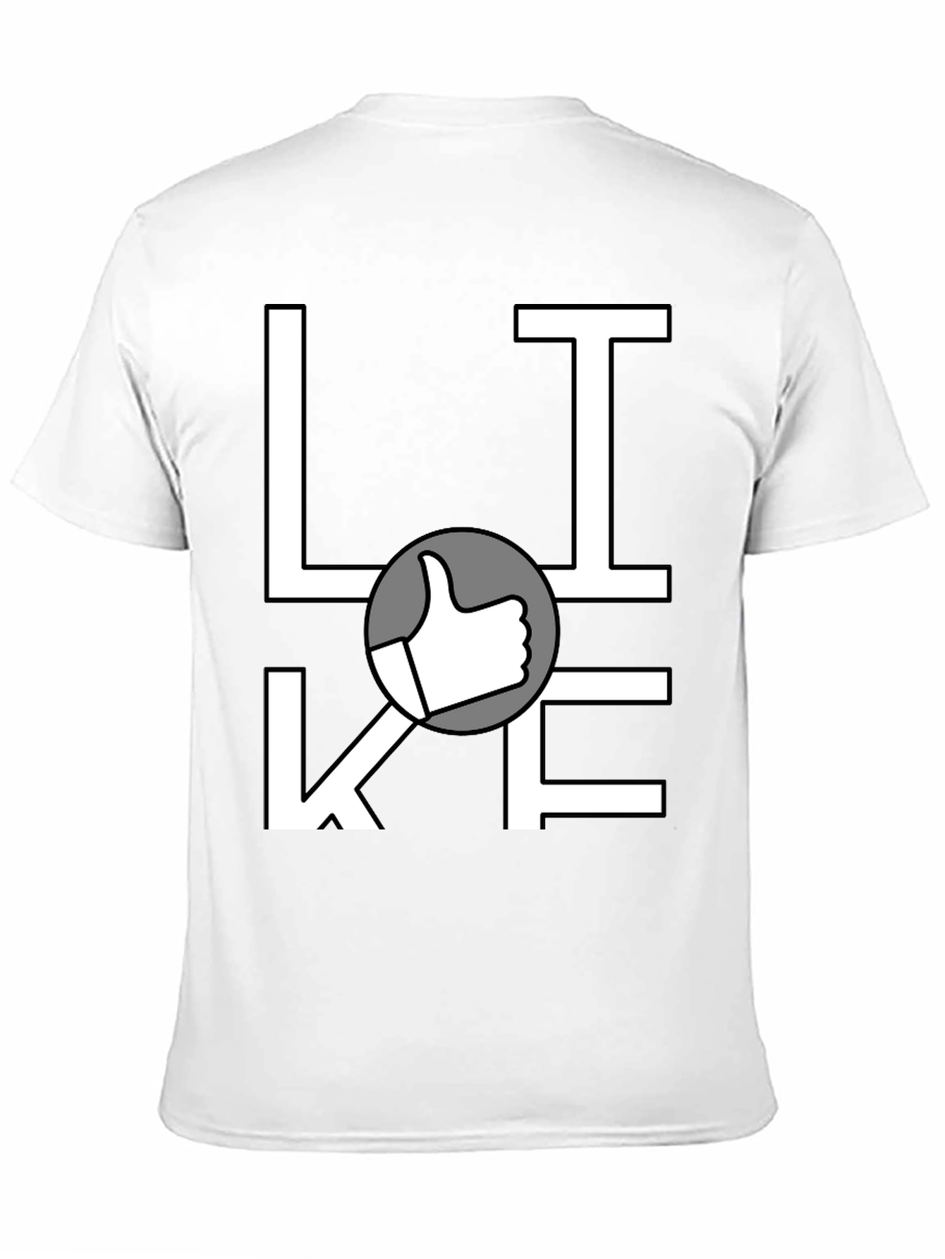 Like Graphic Print T-Shirt - Casual Black Tee