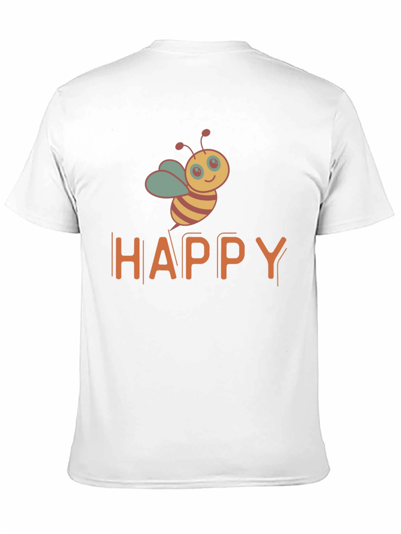 Happy Bee Graphic T-Shirt - Black Casual Tee