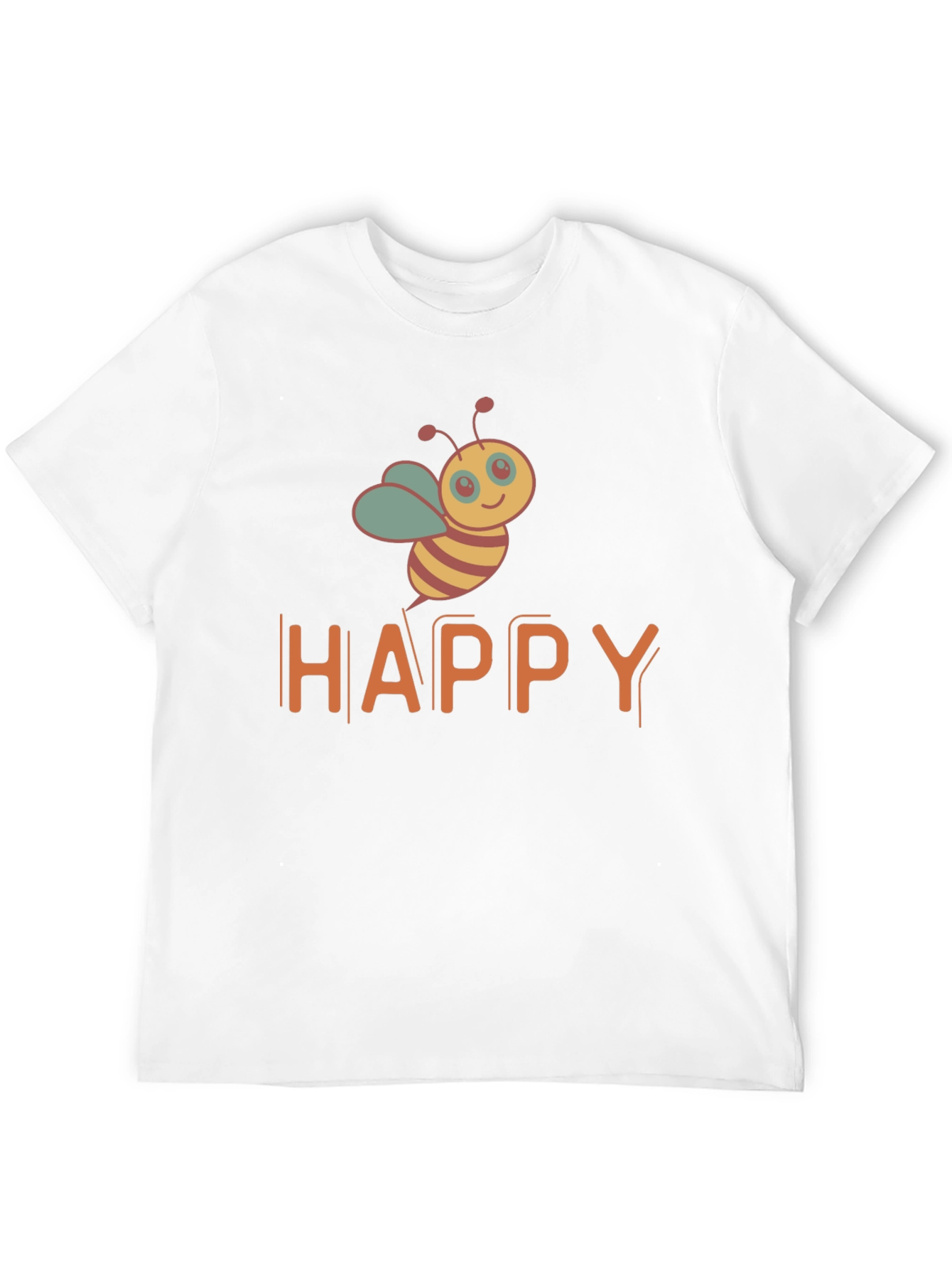 Happy Bee Graphic T-Shirt - Black Casual Tee