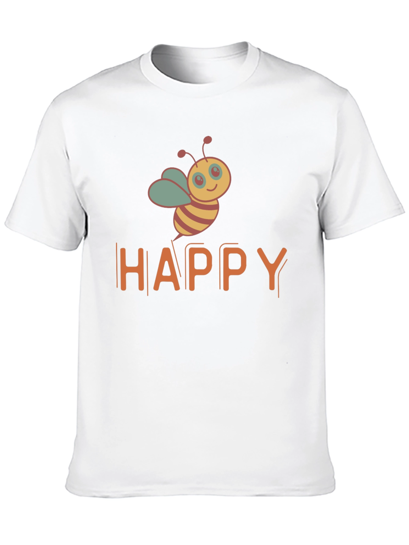 Happy Bee Graphic T-Shirt - Black Casual Tee