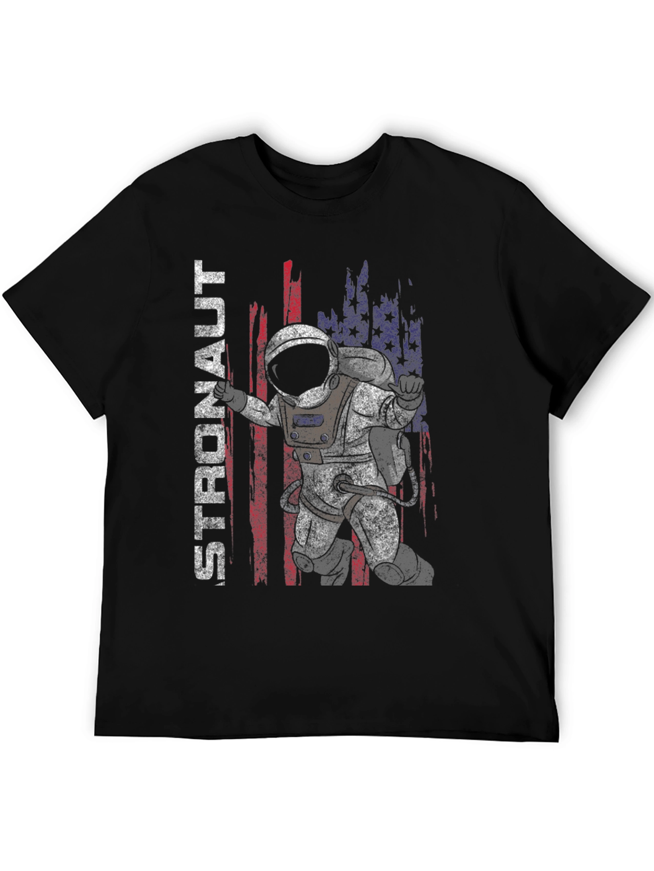 Astronaut American Flag Graphic T-Shirt