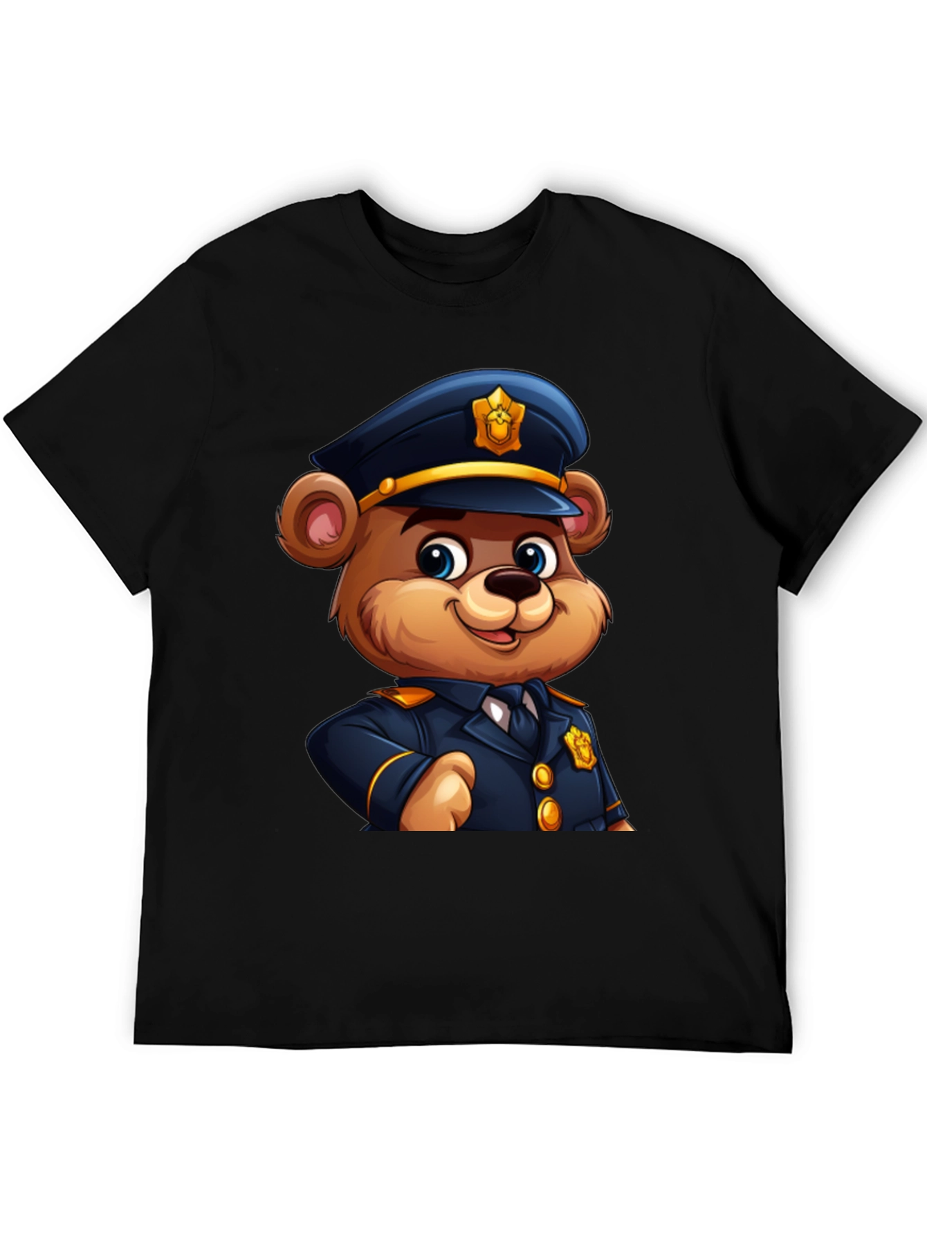 Police Bear Cartoon Graphic Tee