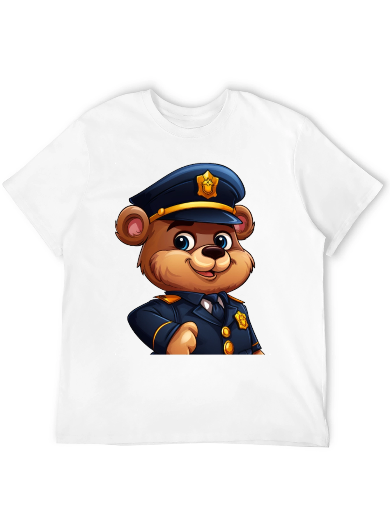 Police Bear Cartoon Graphic Tee