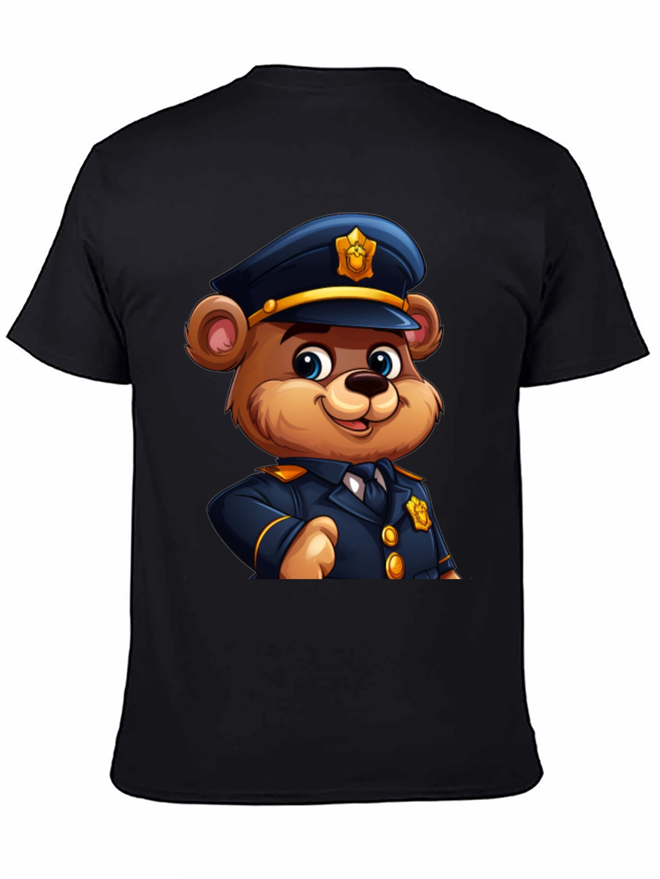 Police Bear Cartoon Graphic Tee