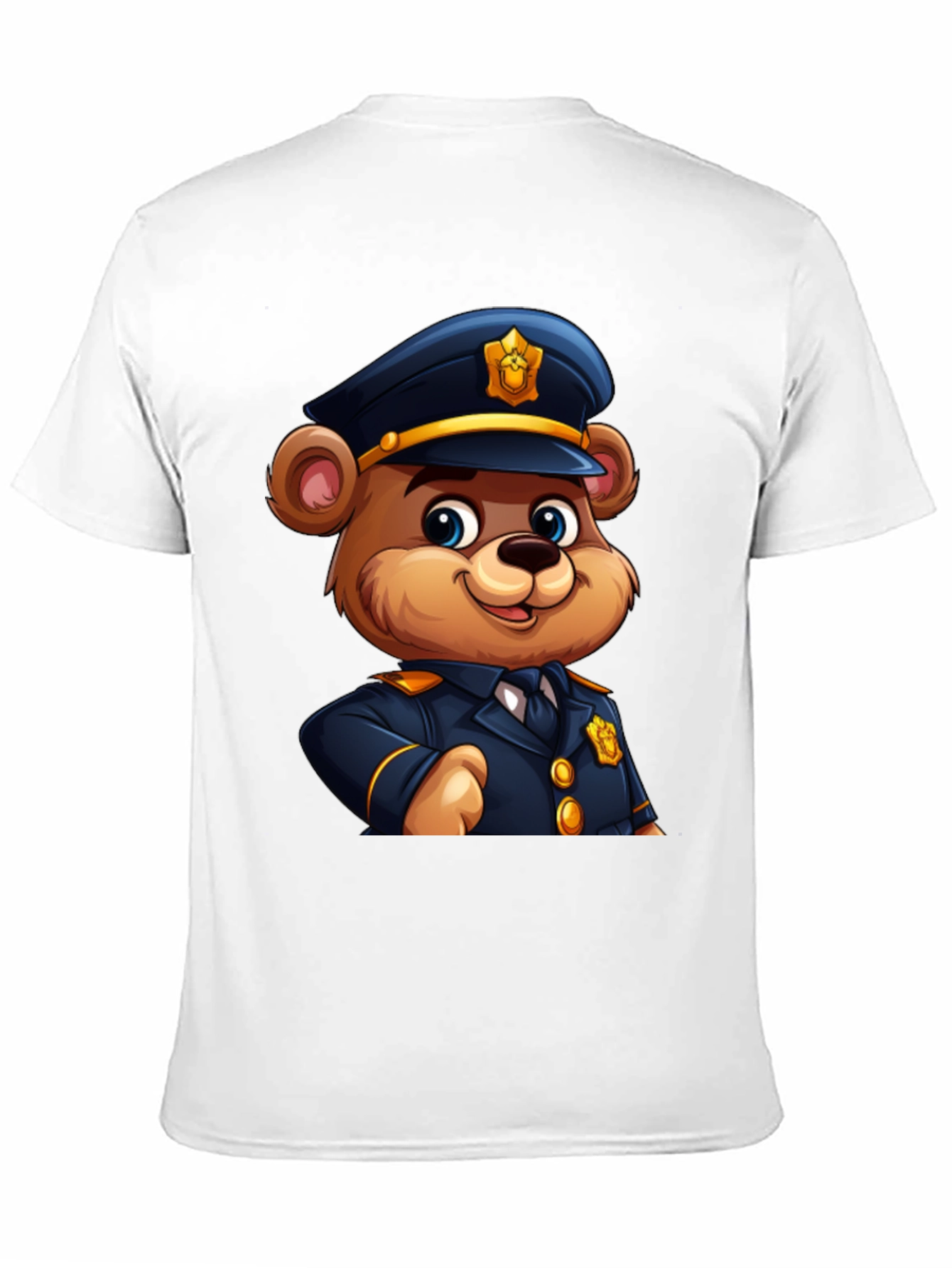Police Bear Cartoon Graphic Tee