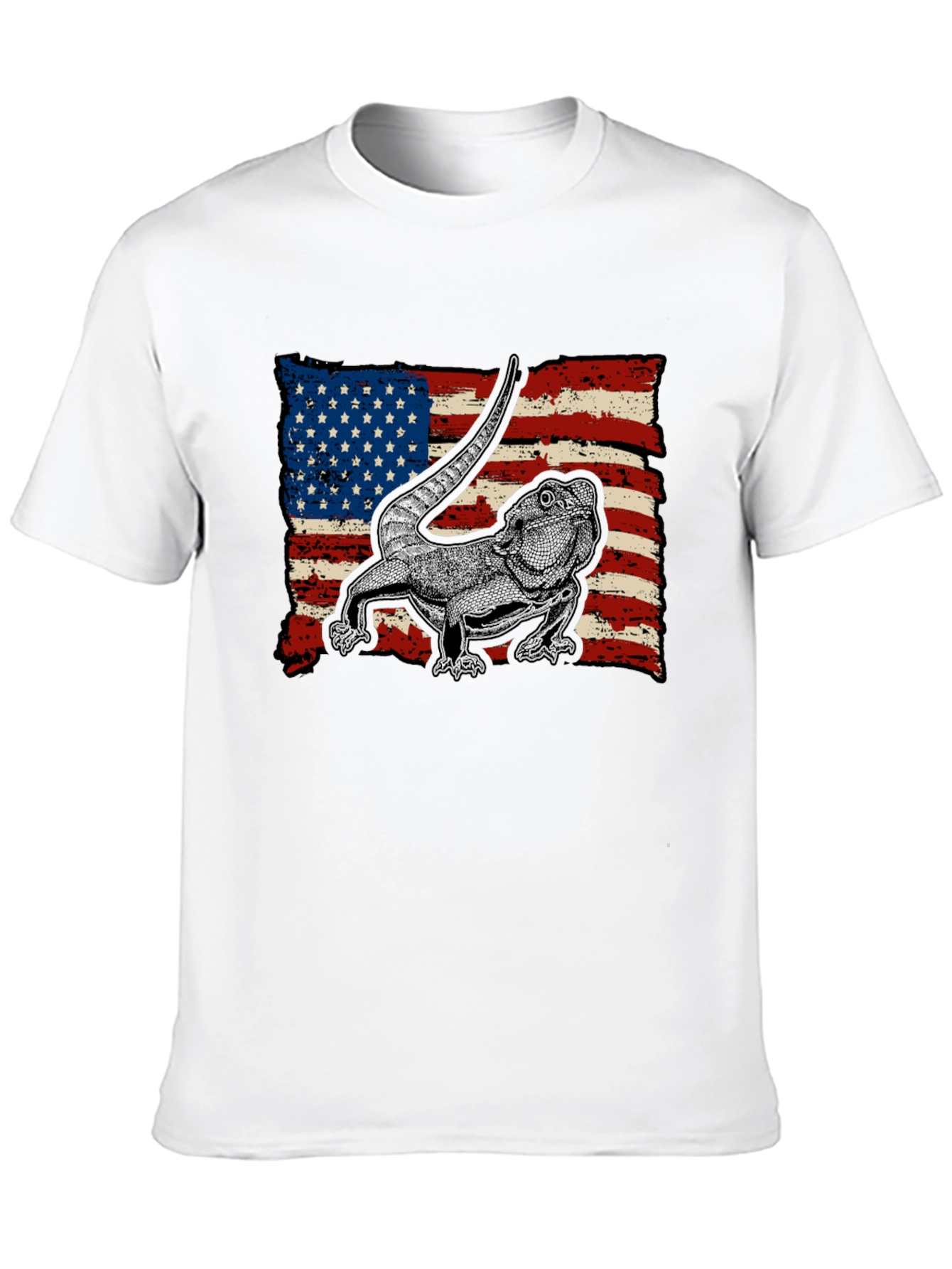 Bearded Dragon American Flag T-Shirt