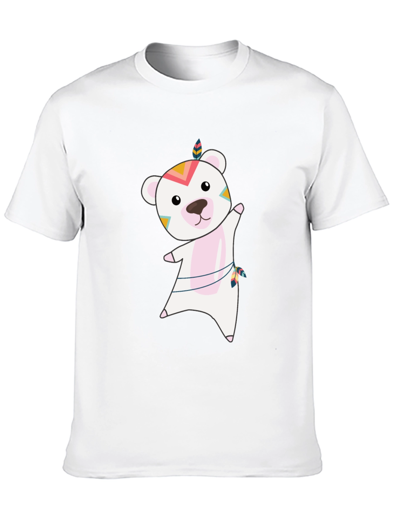 Bear Graphic Tee - Whimsical Mens Black T-Shirt