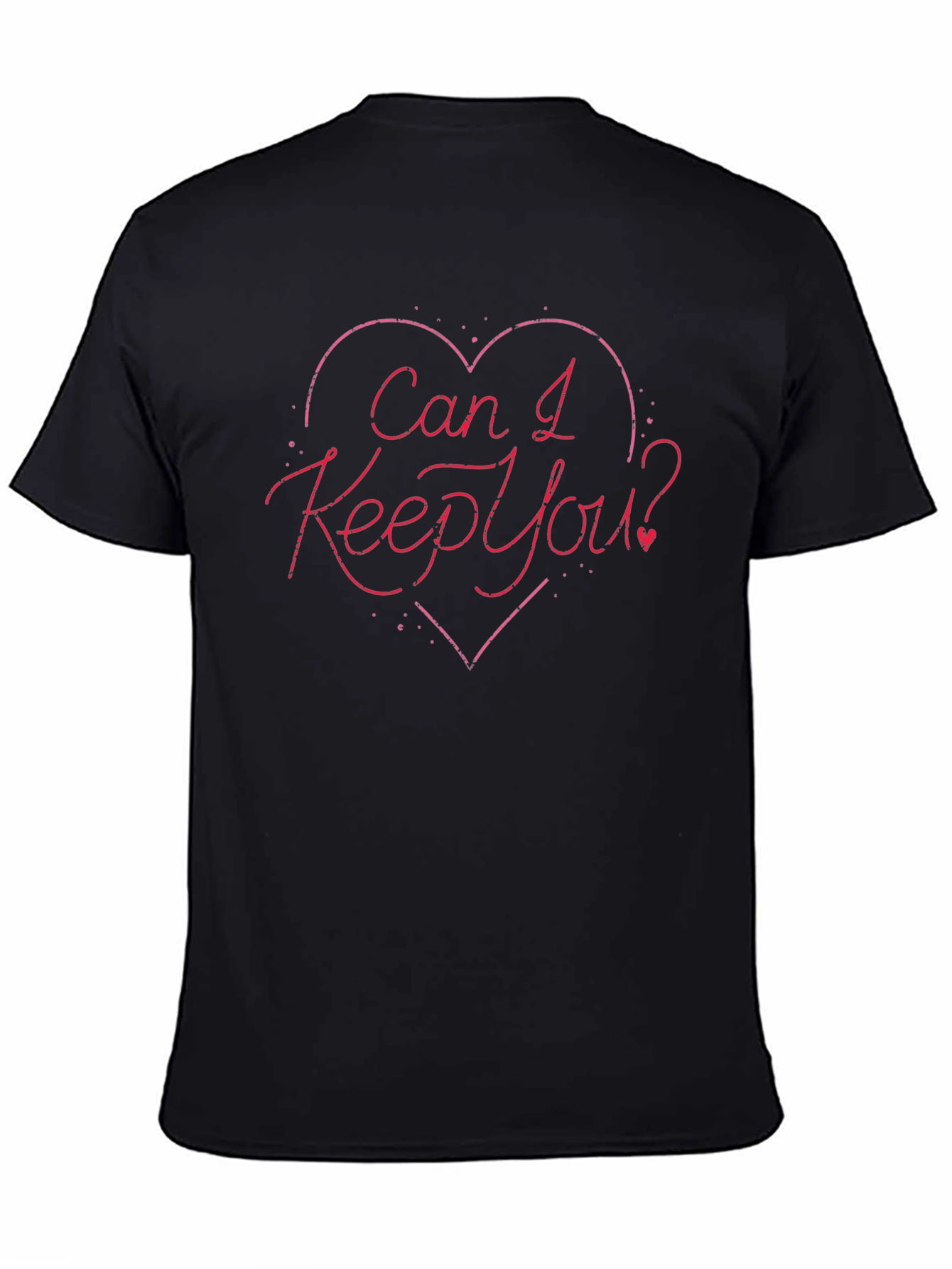 Can I Keep You? Heart Graphic Black T-Shirt