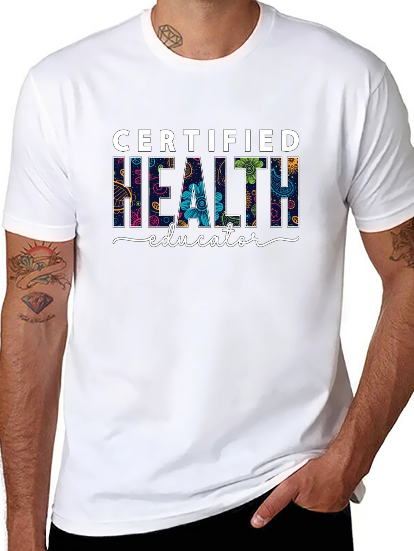 Certified Health Educator Floral T-Shirt