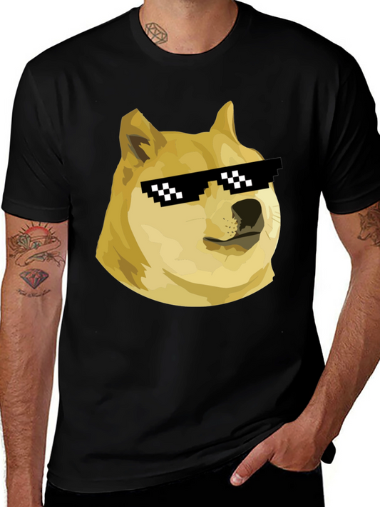 Doge Meme T-Shirt - Black Crew Neck